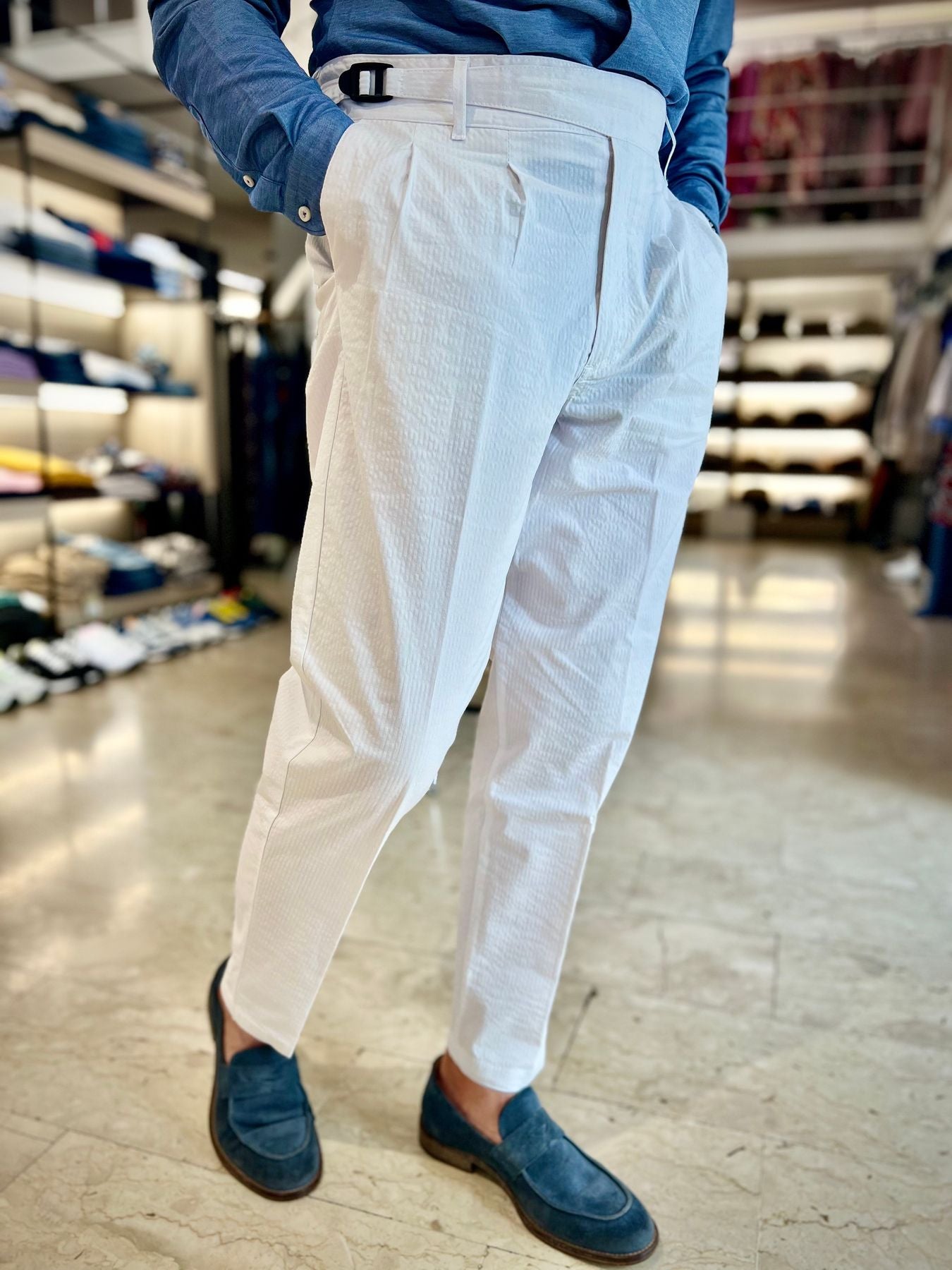 Pantaloni Con Fibbia Alessandrini