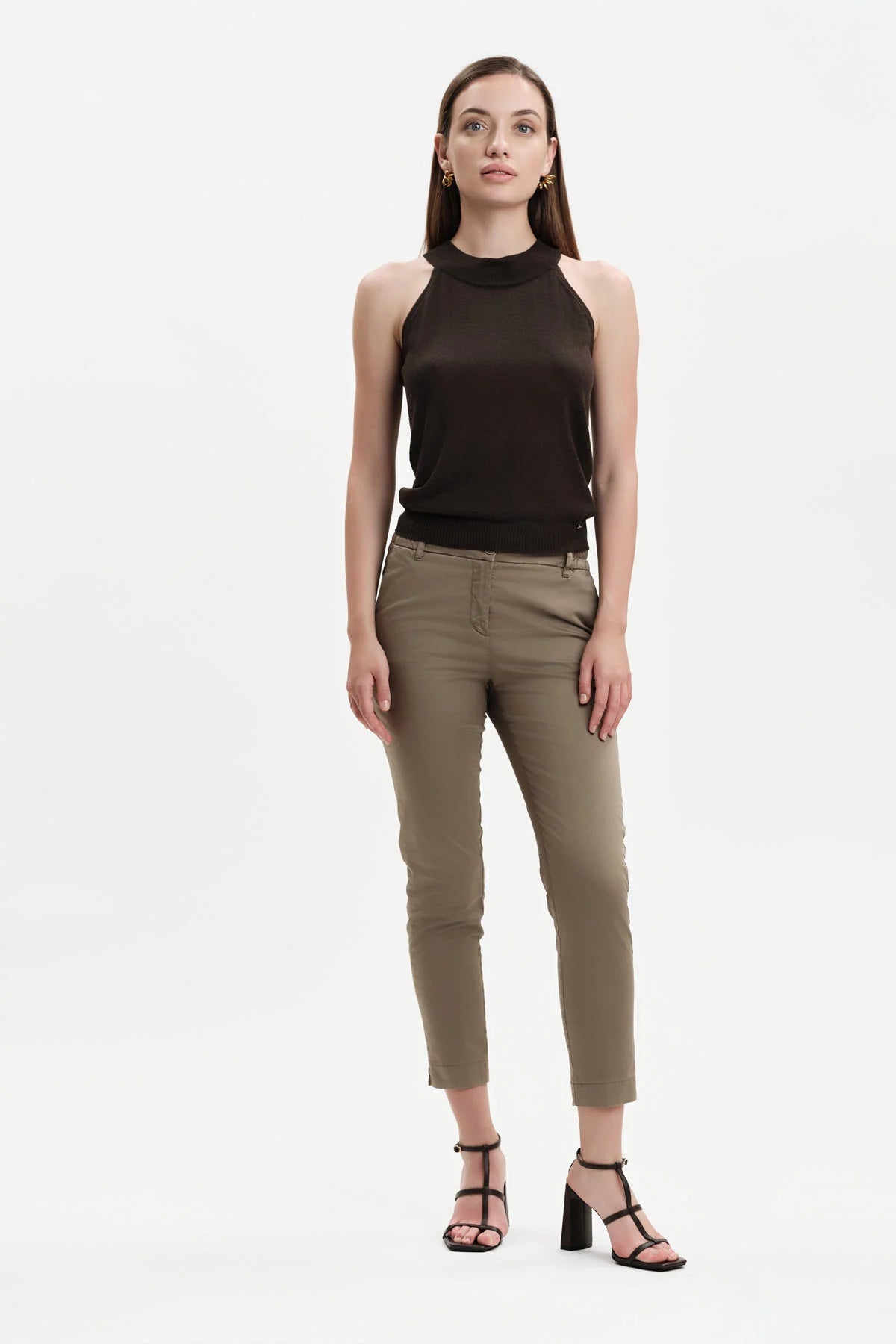 White Wise TOP IN MAGLIA CON SCOLLO AMERICA VISCOSA SETA - WW31005