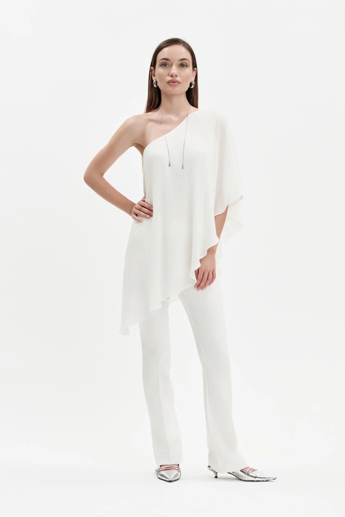 White Wise BLUSA AMPIA IN GEORGETTE - WW31612