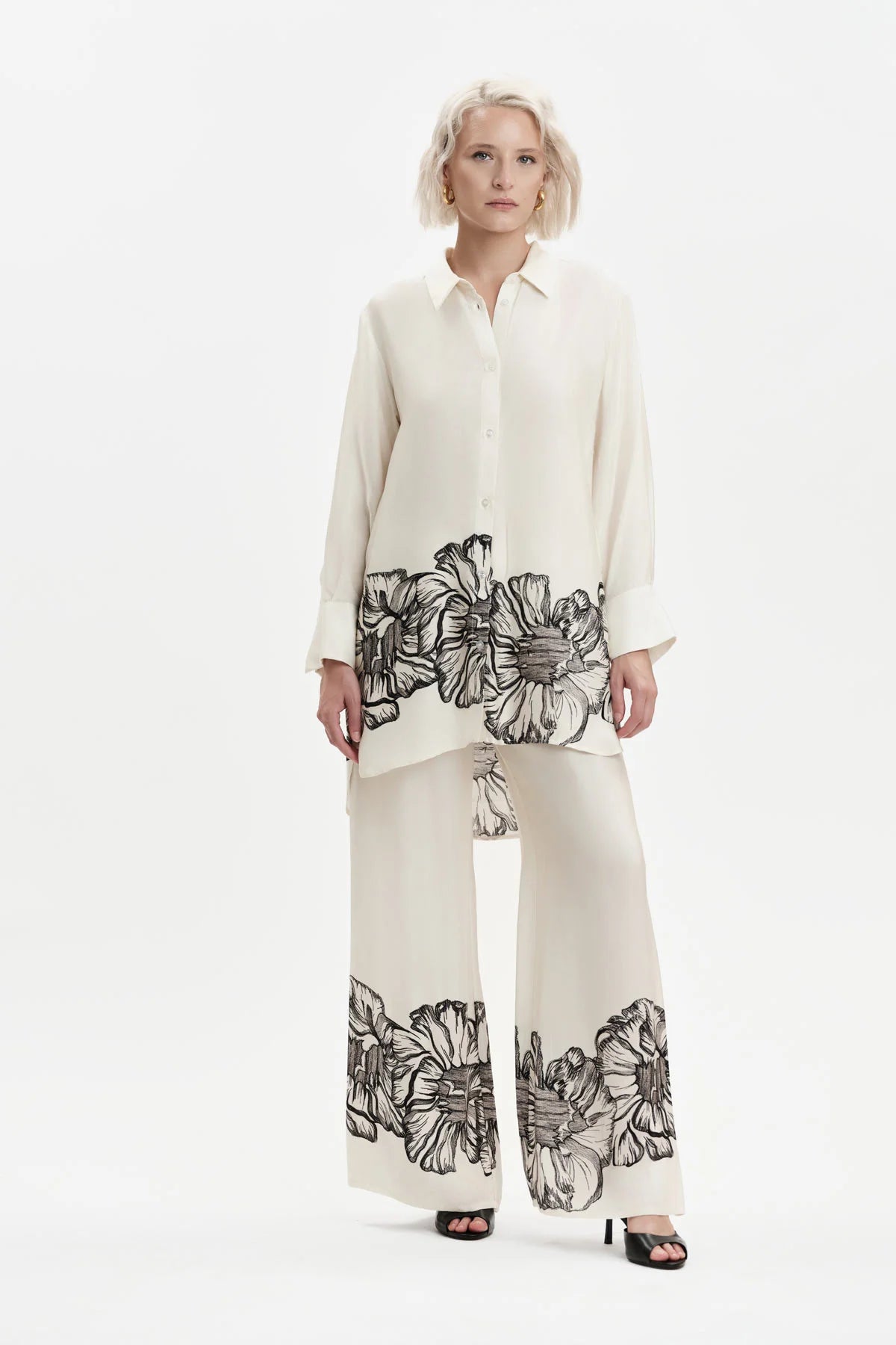 White Wise CAMICIA IN RASO CON STAMPA FLOREALE - WW31808