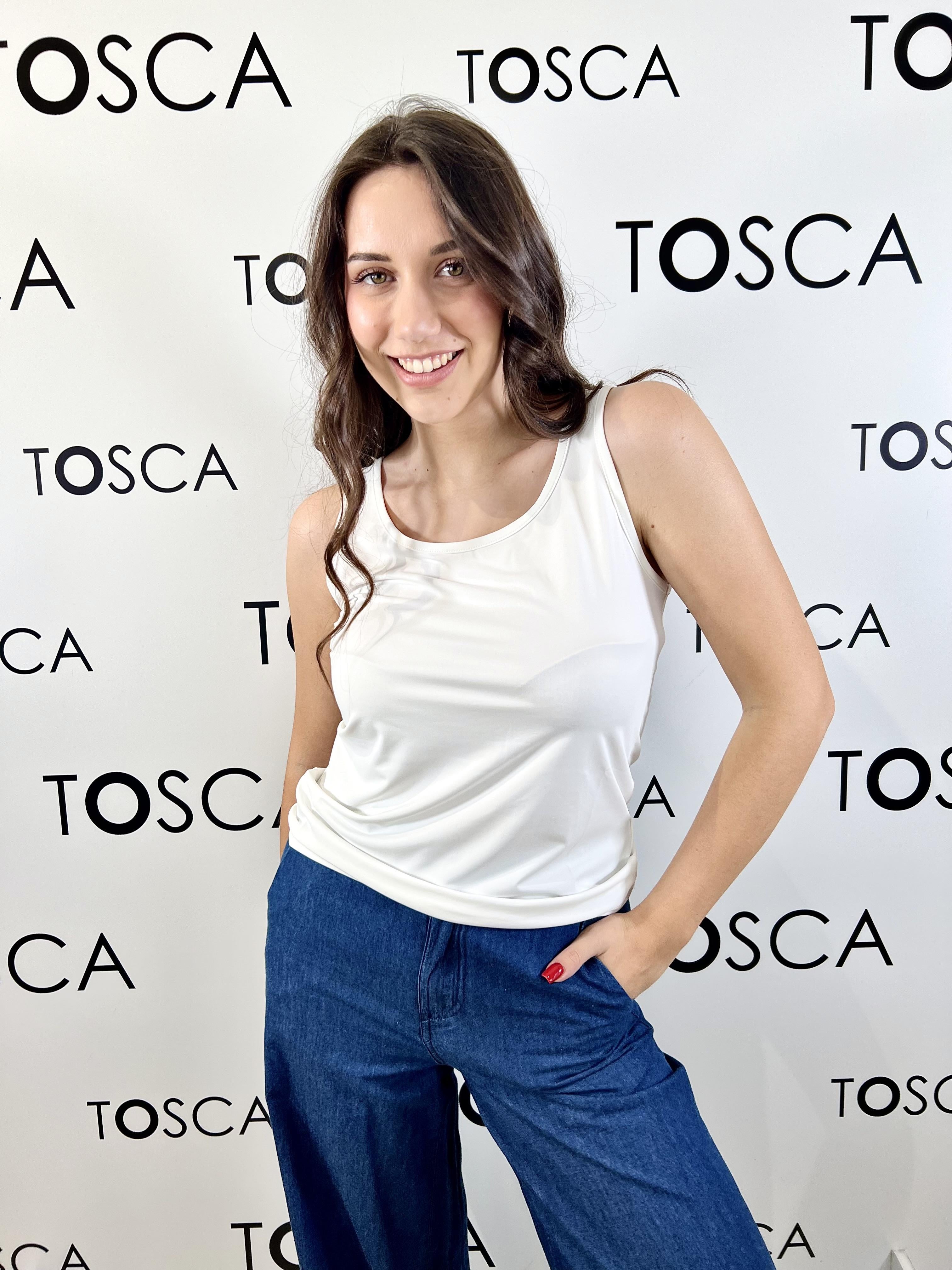 canotta in tessuto tecnico white wise