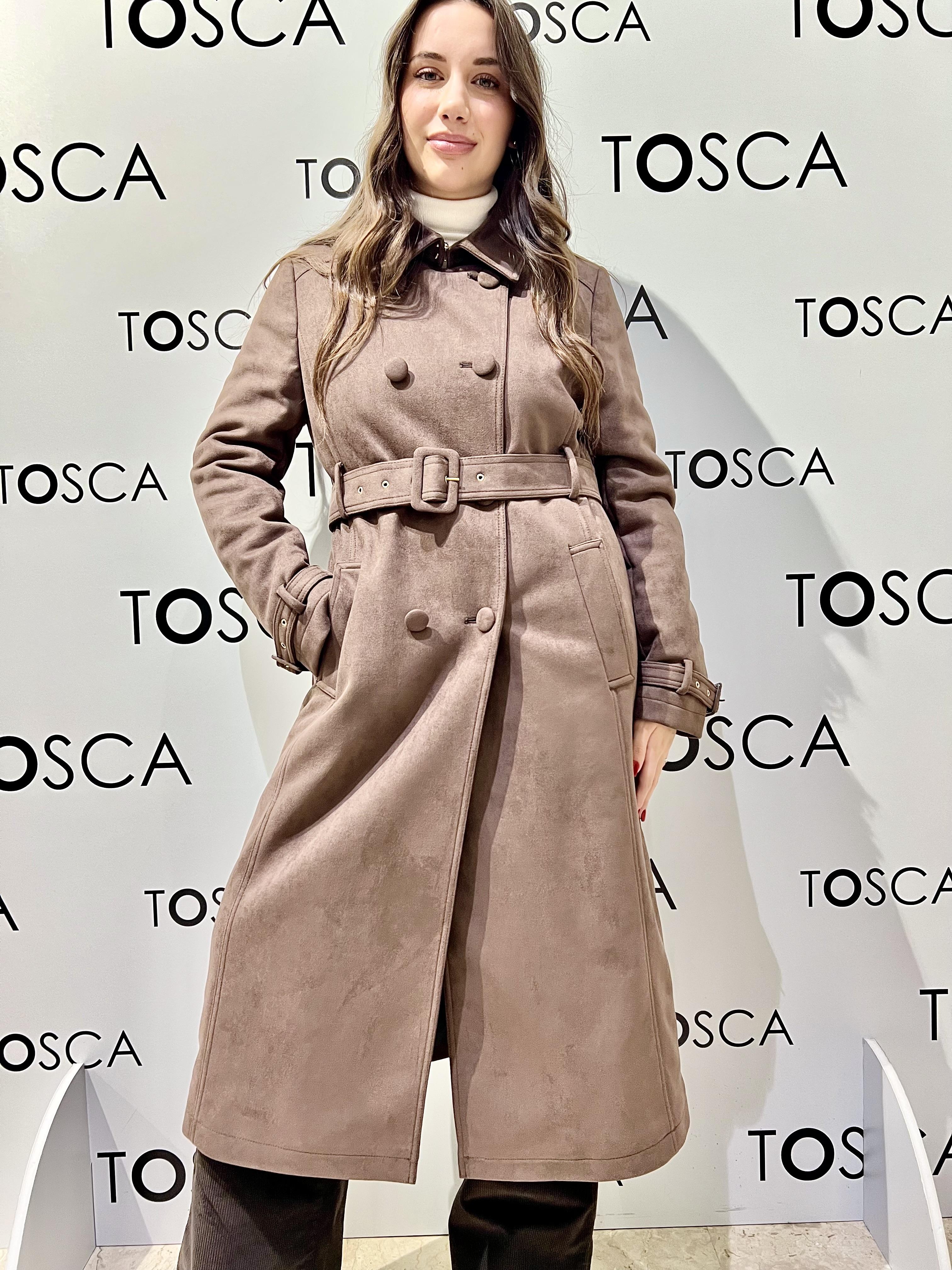 trench in eco daino con cintura WW20314MORO WHITE WISE