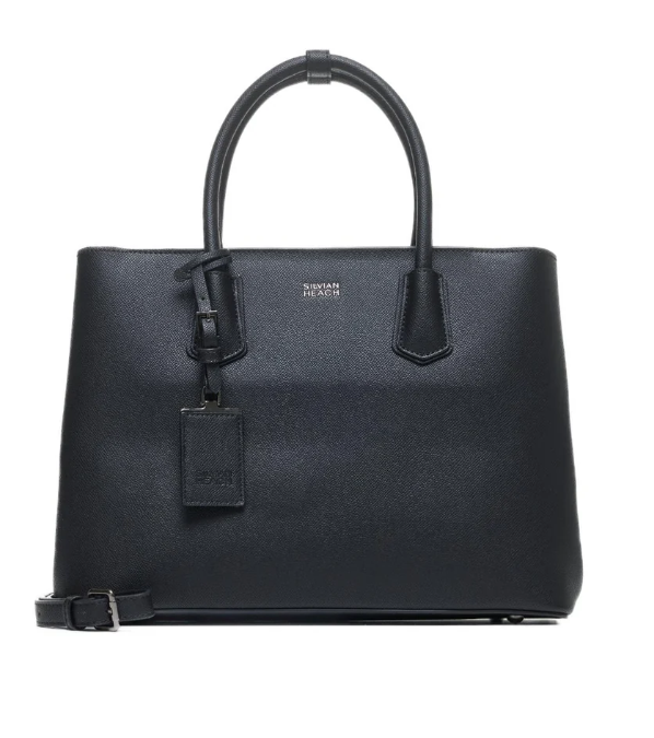 borsa shopper strutturata con doppio manico silvian heach RCA25019BONERO SILVIAN HEACH