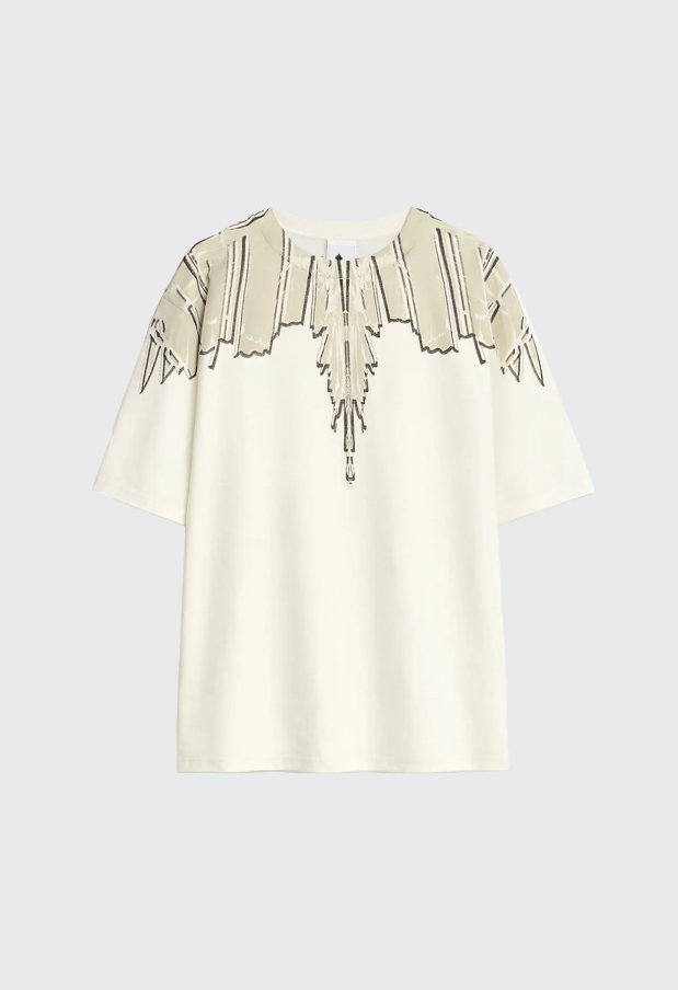 t-shirt con stampa ali county of milan S6CMMATH021OFF WHITE COUNTY OF MILAN MARCELO BURLON