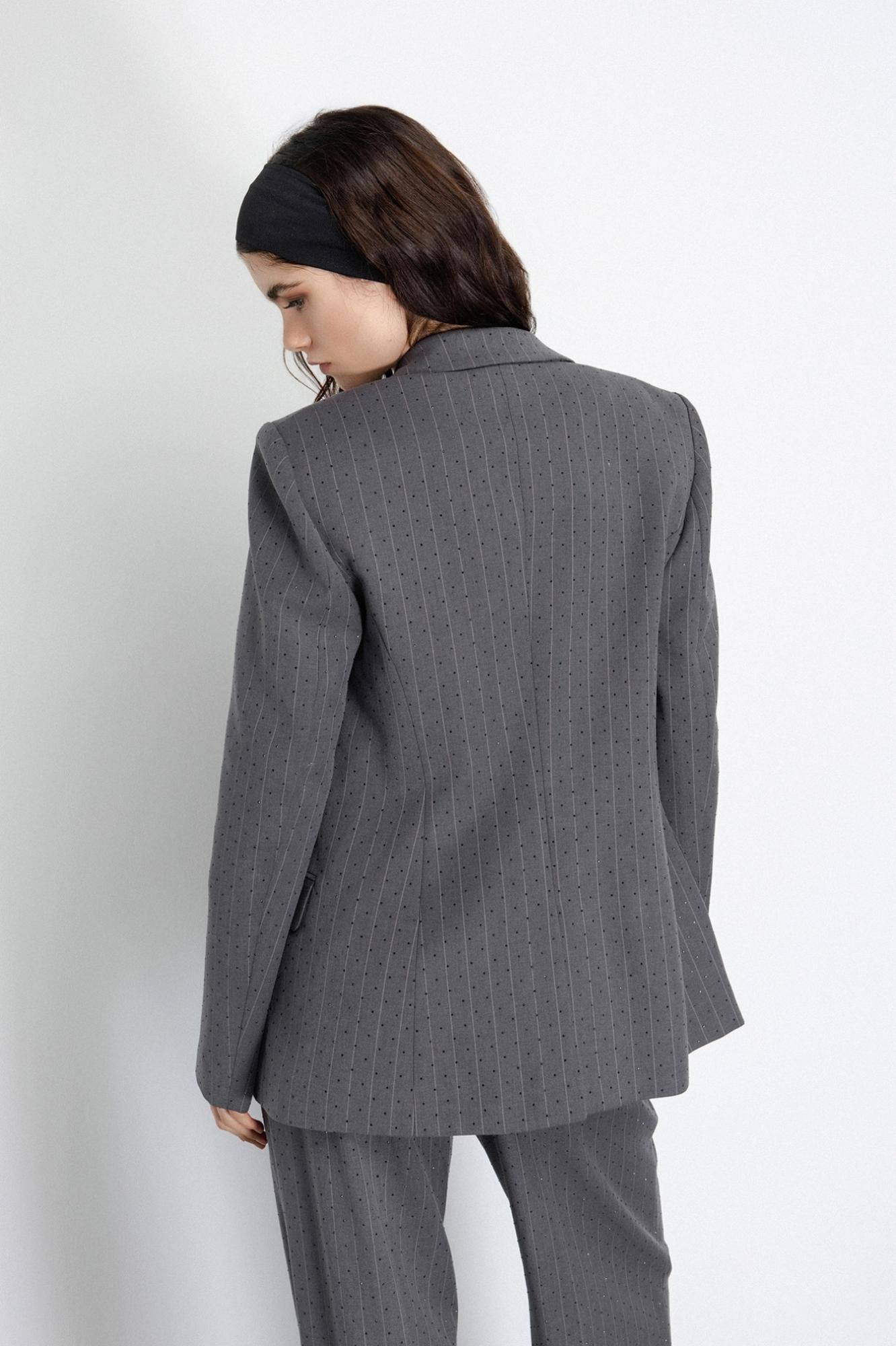 giacca monopetto fit regular slim cin tasche applicate grigio ferro gaëlle paris GAABW06740TMTS0141GRIGIO GAELLE