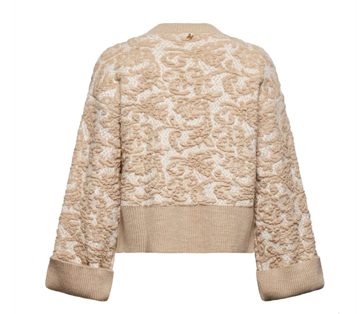 maglia con motivo floreale in rilievo silvian heach GPA25210MABEIGE SILVIAN HEACH