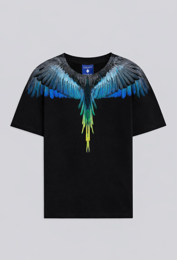 t-shirt con stampa ali county of milan S6CMMATH022BLACK COUNTY OF MILAN MARCELO BURLON