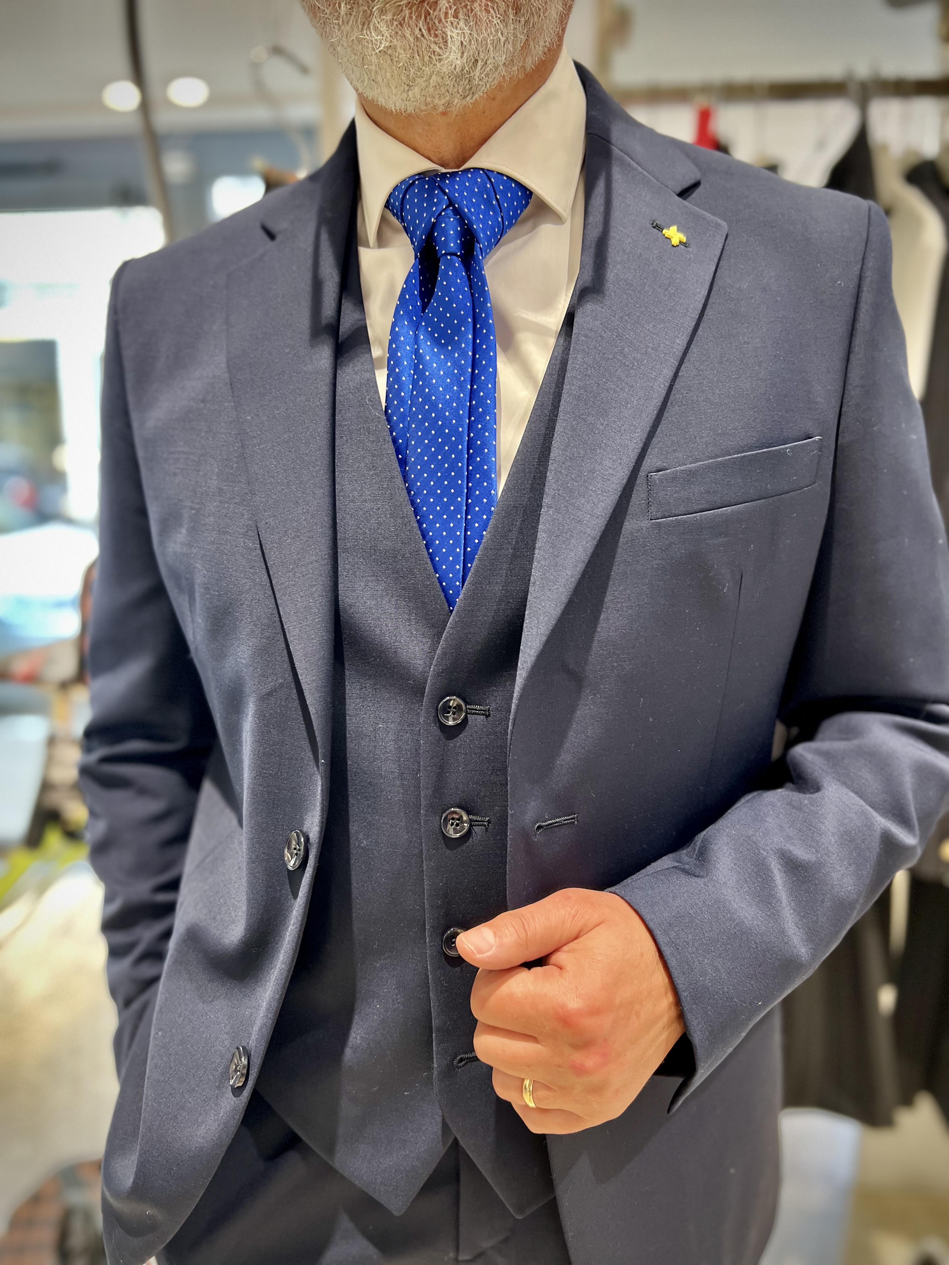 abito con gilet fresco lana alessandro gilles A30G P162 43BLU ALESSANDRO GILLES