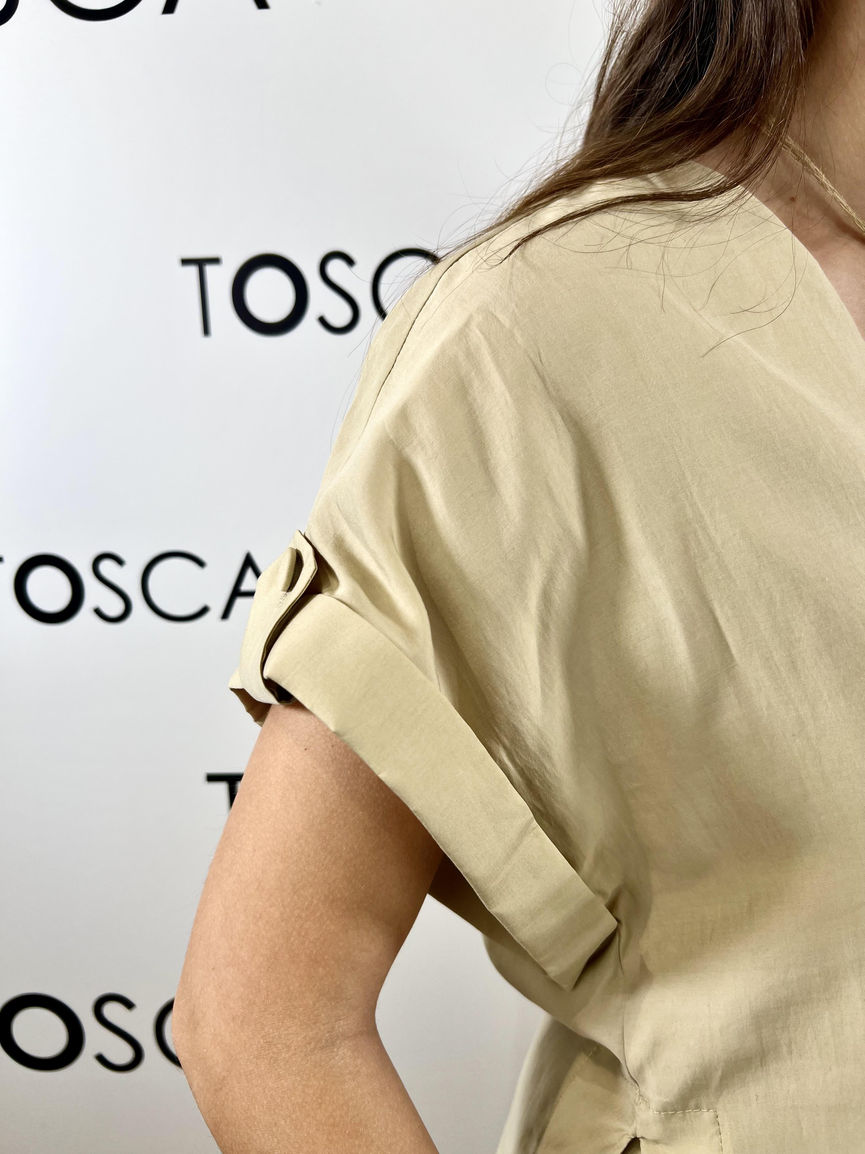 casacca scollo a v lyocell white wise