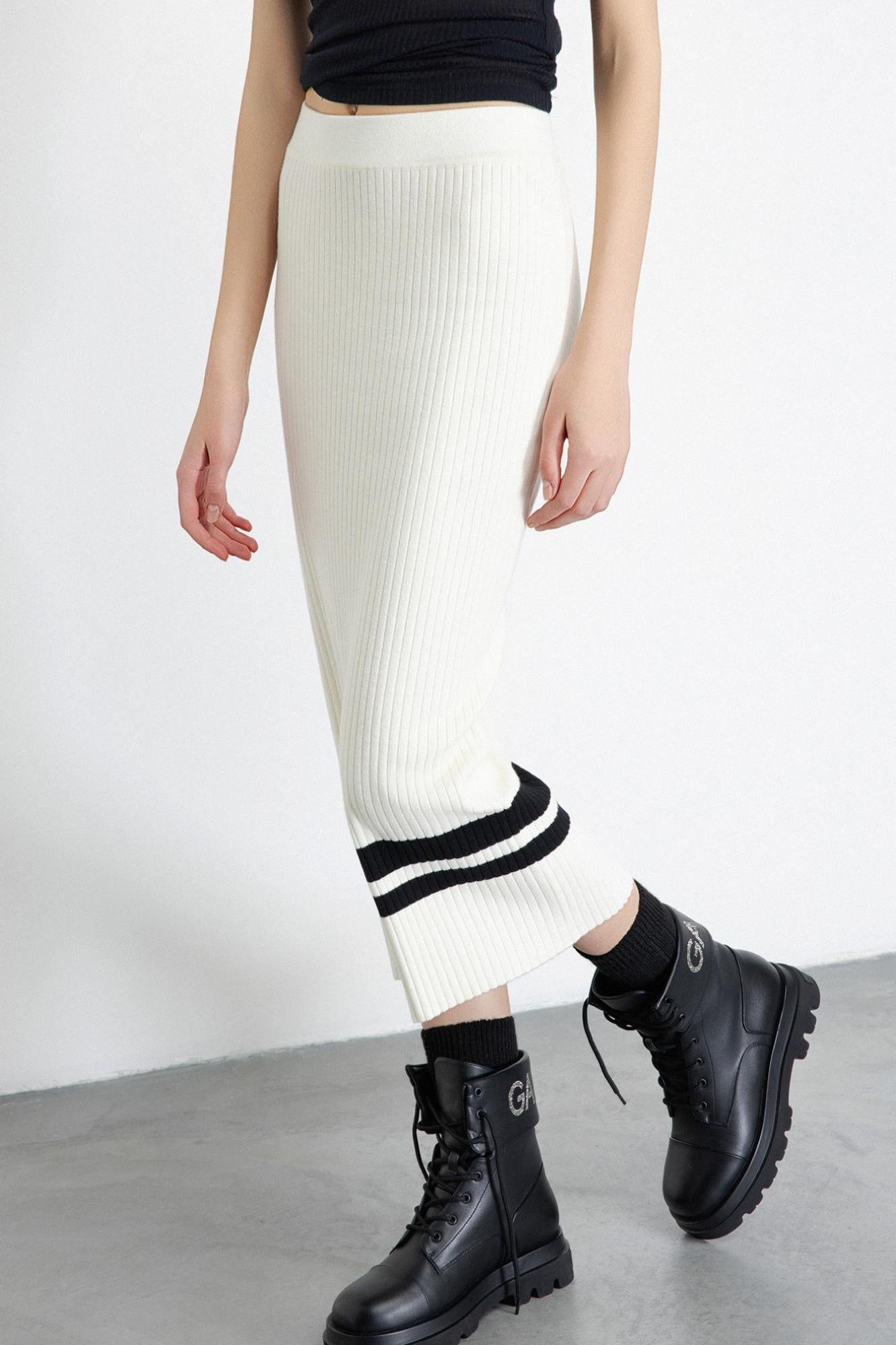 gonna midi in maglieria off white gaëlle paris GAABW07166TMTP0022OFF-WHITE GAELLE