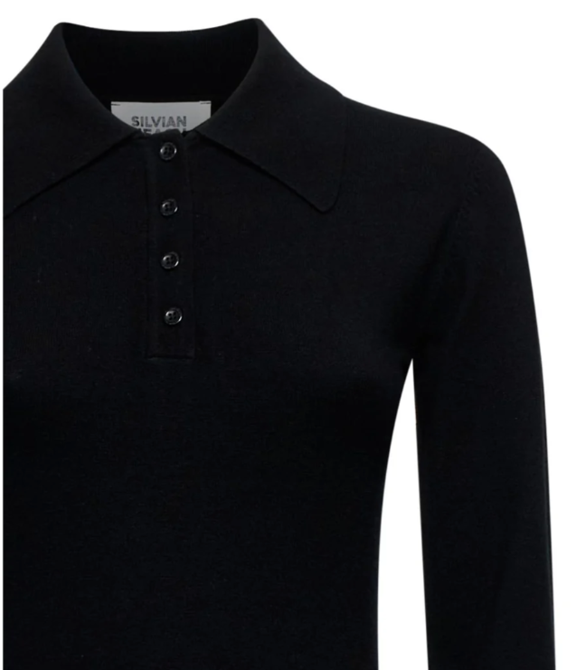 maglia con colletto e bottoni silvian heach GPP25555PONERO SILVIAN HEACH