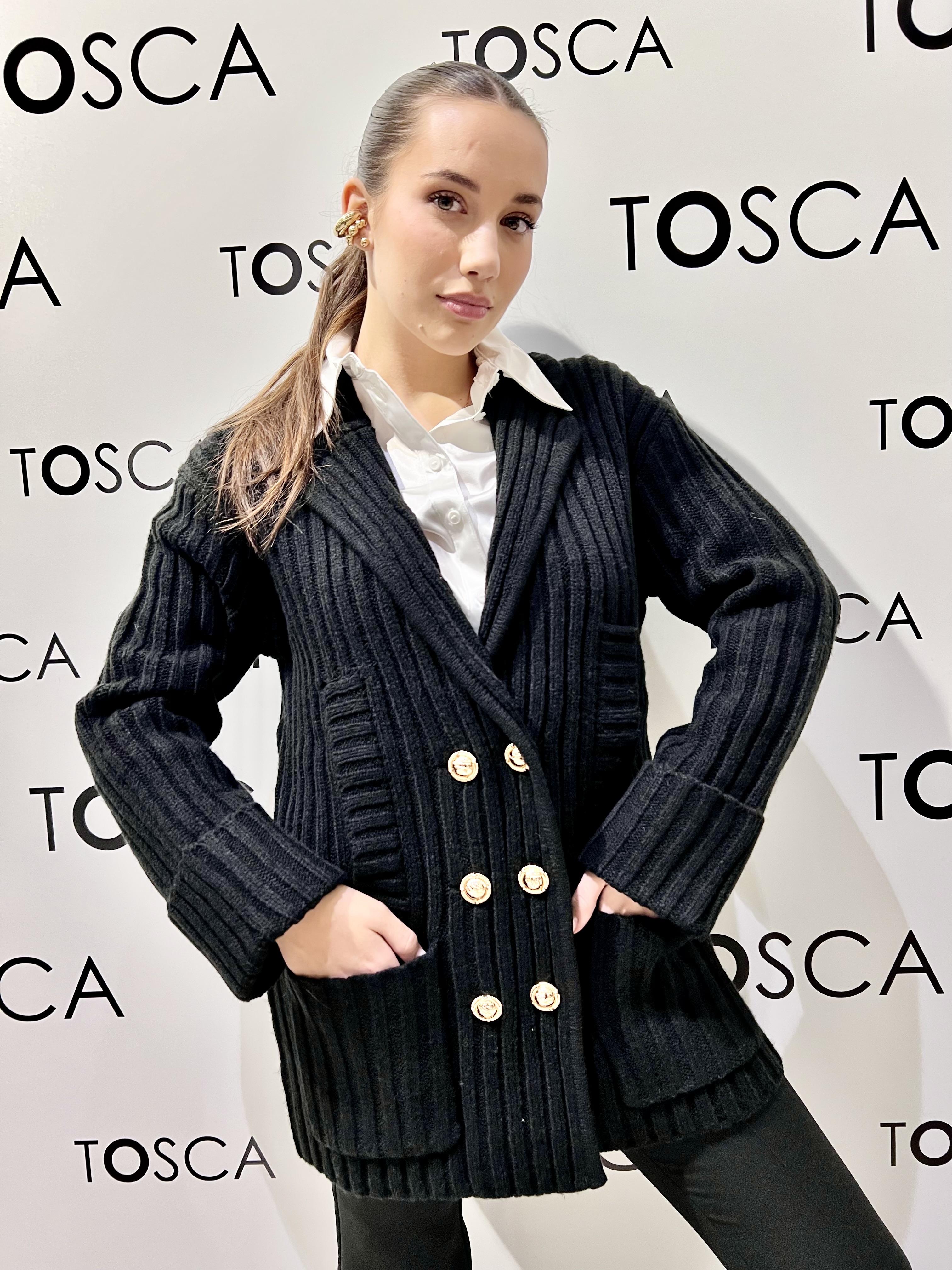 giacca maglia doppiopetto a coste silvian heach GPA25291GCNERO SILVIAN HEACH