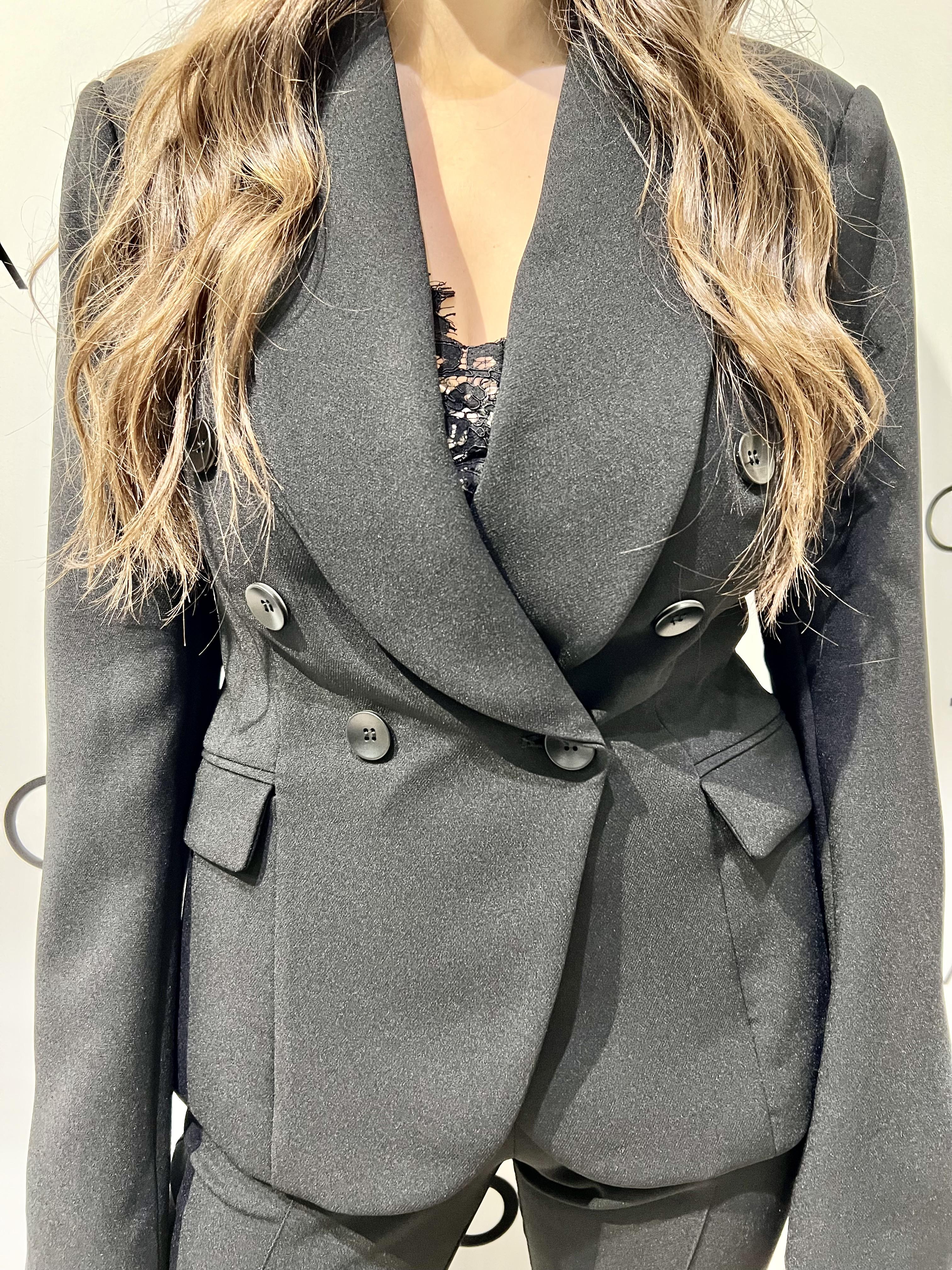 giacca doppiopetto con revers sciallato GPA25164GCNERO SILVIAN HEACH