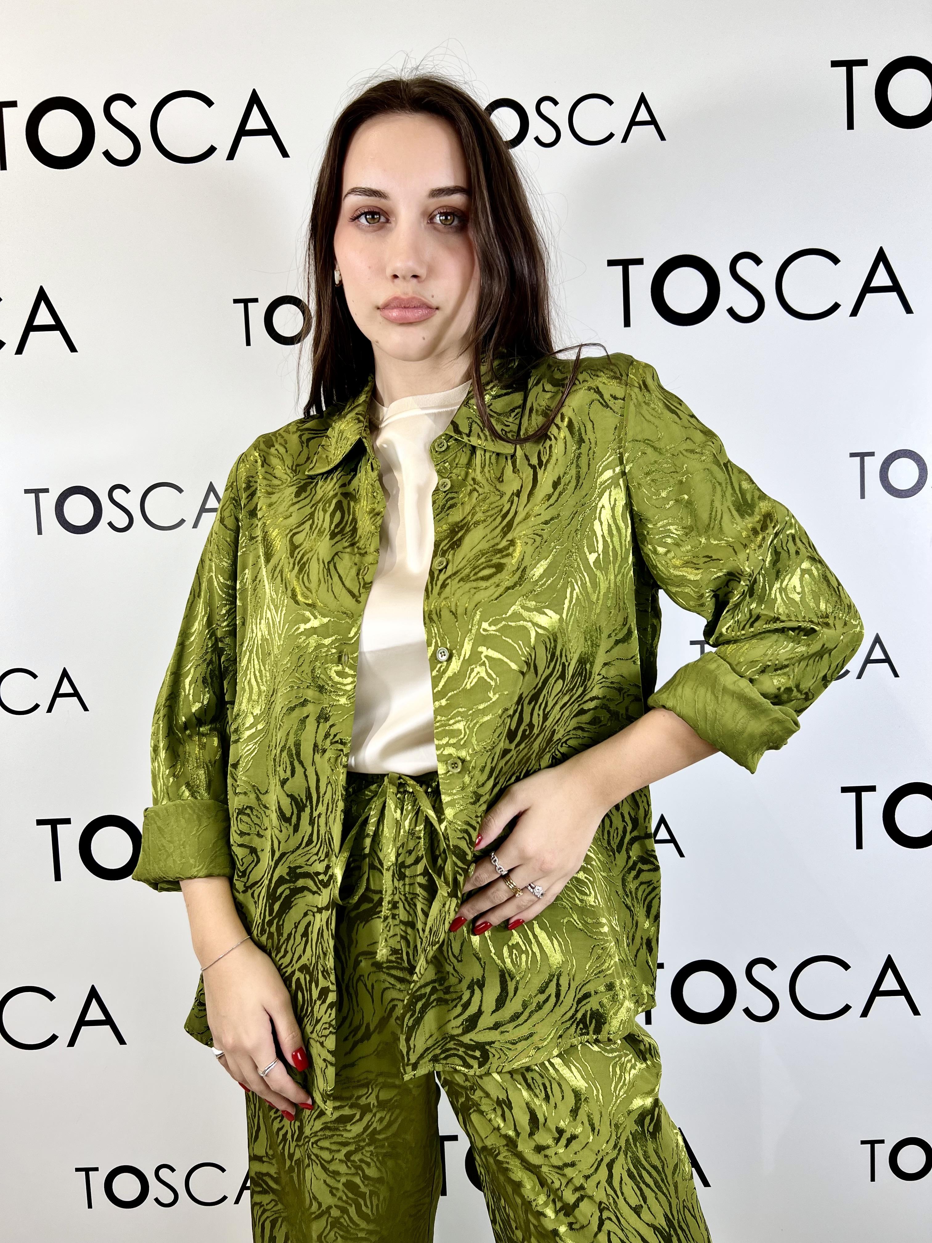 camicia con motivo decorativo e collo strutturato silvian heach GPP26027CAVERDE SILVIAN HEACH