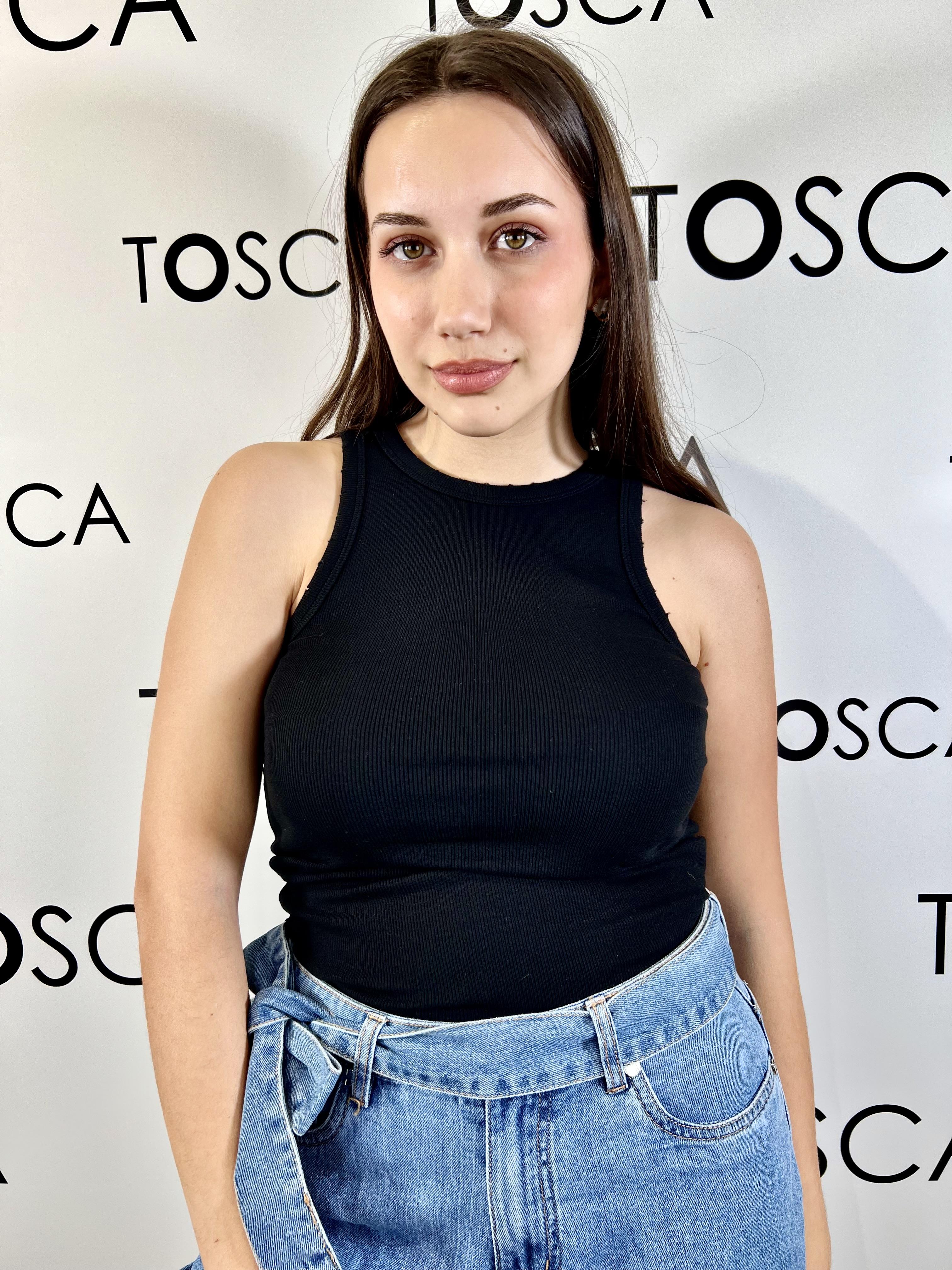 canotta a costine con rotture silvian heach GPP26312CNNERO SILVIAN HEACH