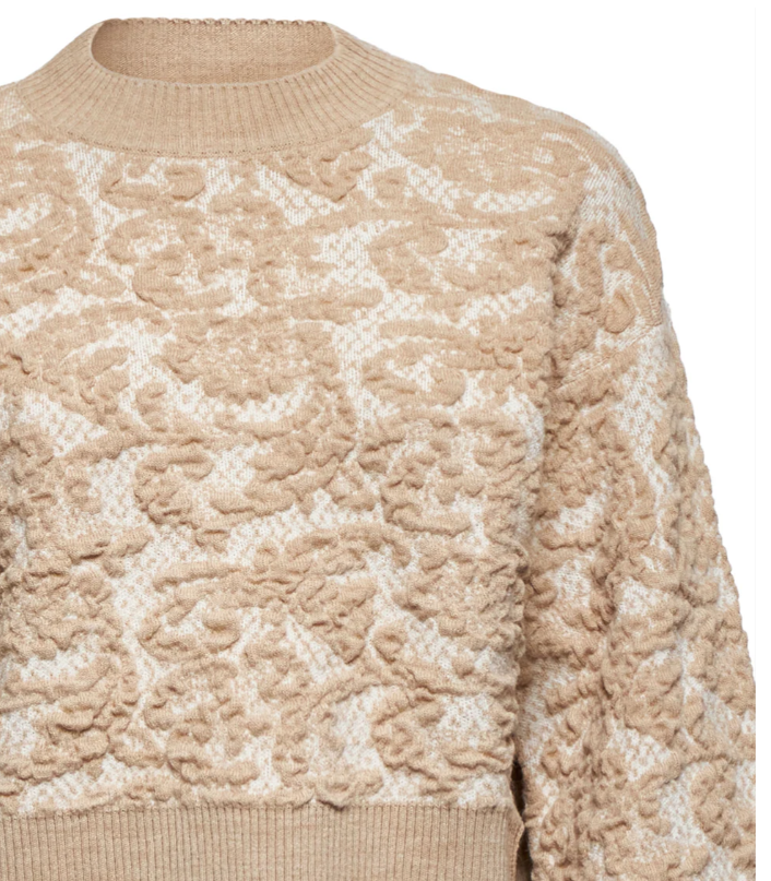 maglia con motivo floreale in rilievo silvian heach GPA25210MABEIGE SILVIAN HEACH