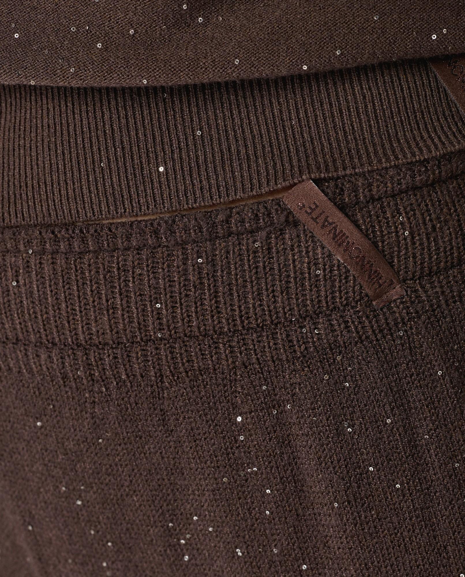 pantalone dritto in maglia con paillettes hinnominate HMABW02317MTTM0001MARRONE HINNOMINATE