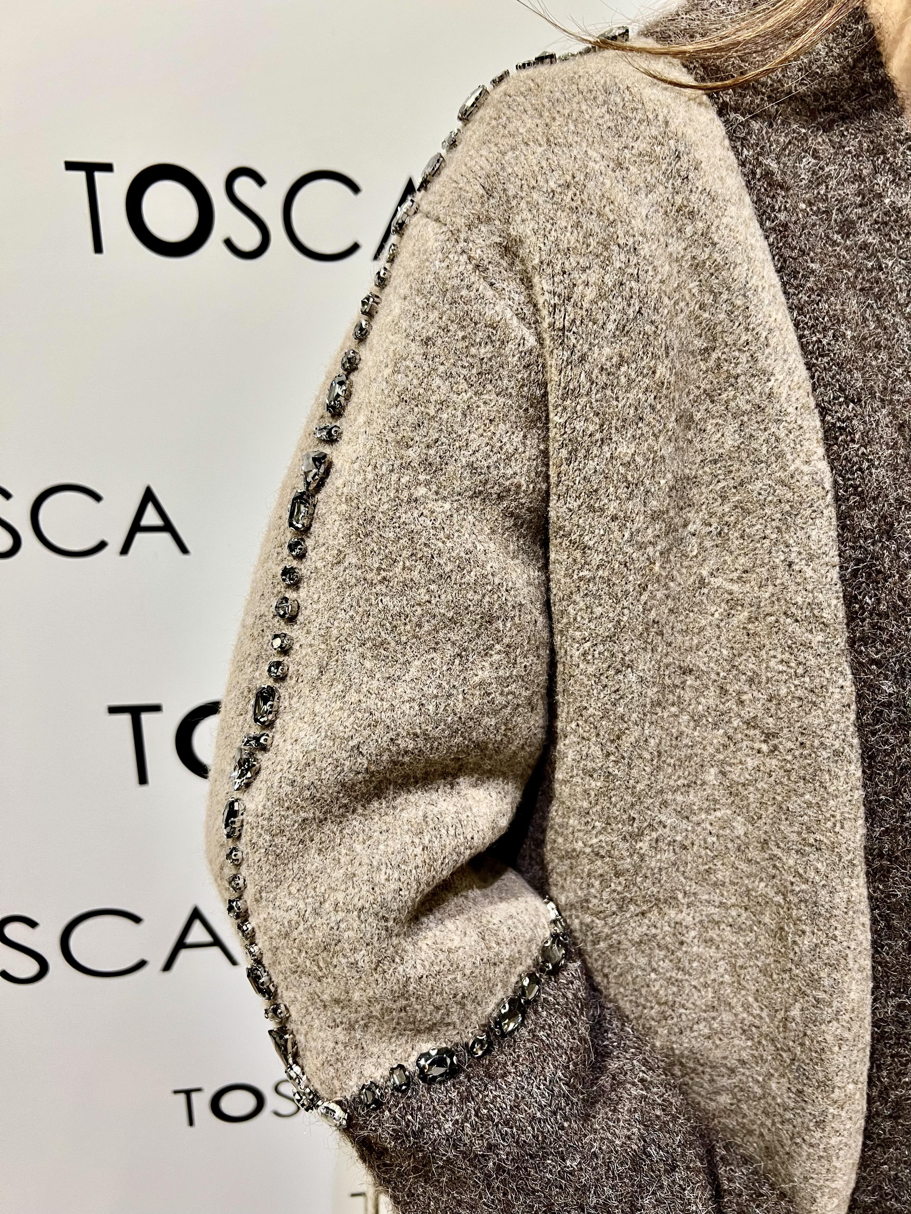 cappotto in maglia con cintura 55002FMARRONE VICOLO