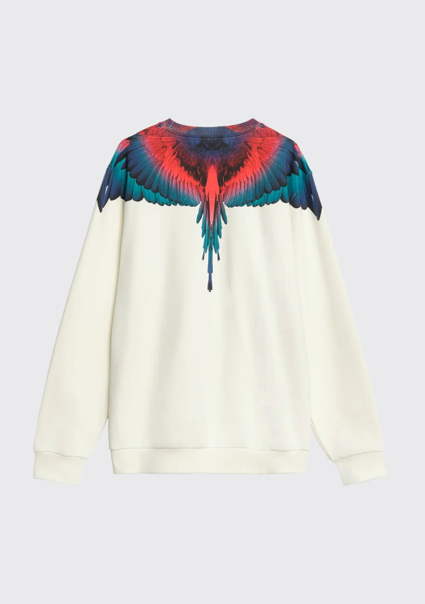 felpa girocollo con stampa ali county of milan S6CMMASW028OFF WHITE COUNTY OF MILAN MARCELO BURLON