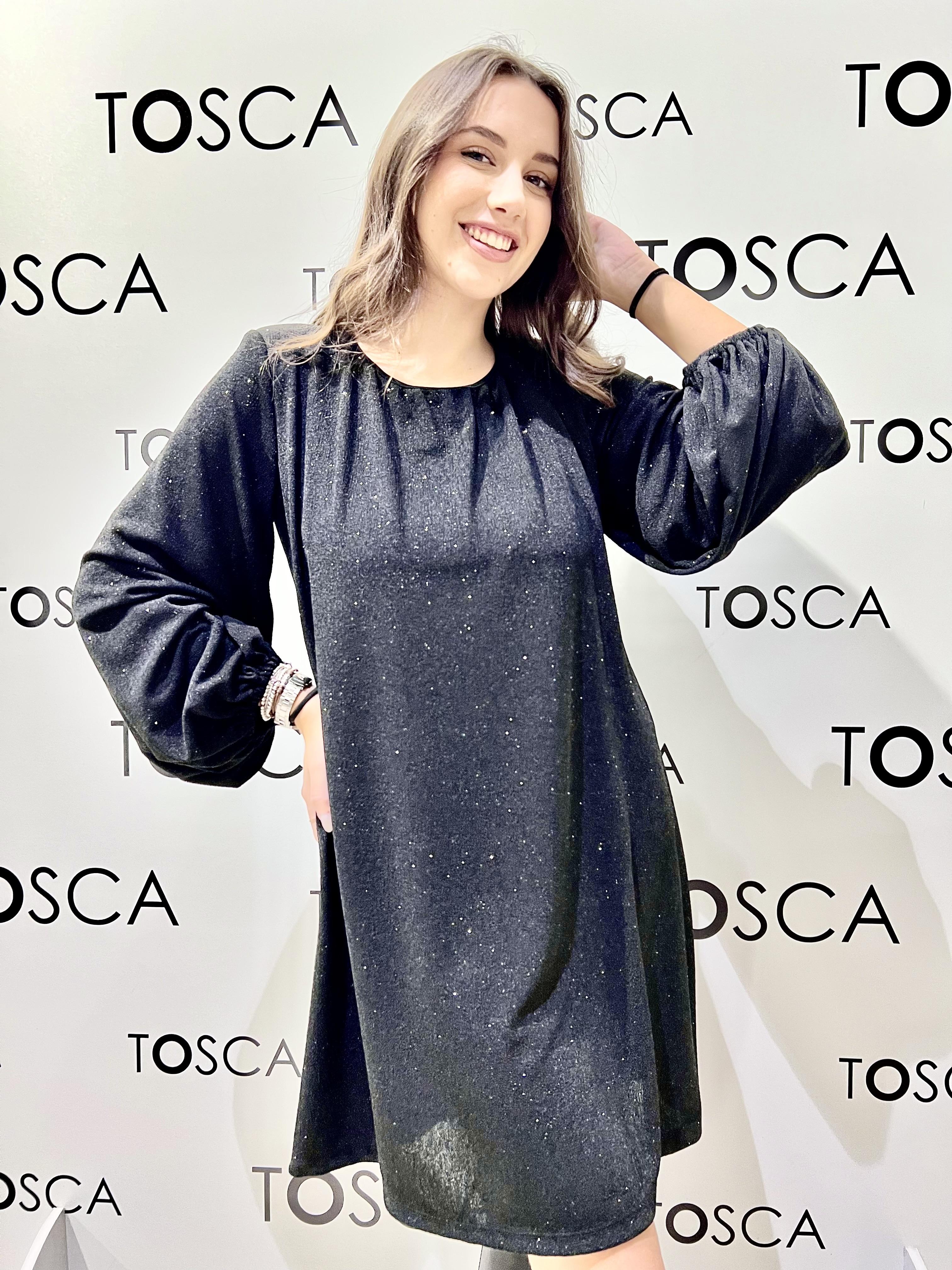 abito con lurex D38N1462-V7133/1NERO SOUVENIR