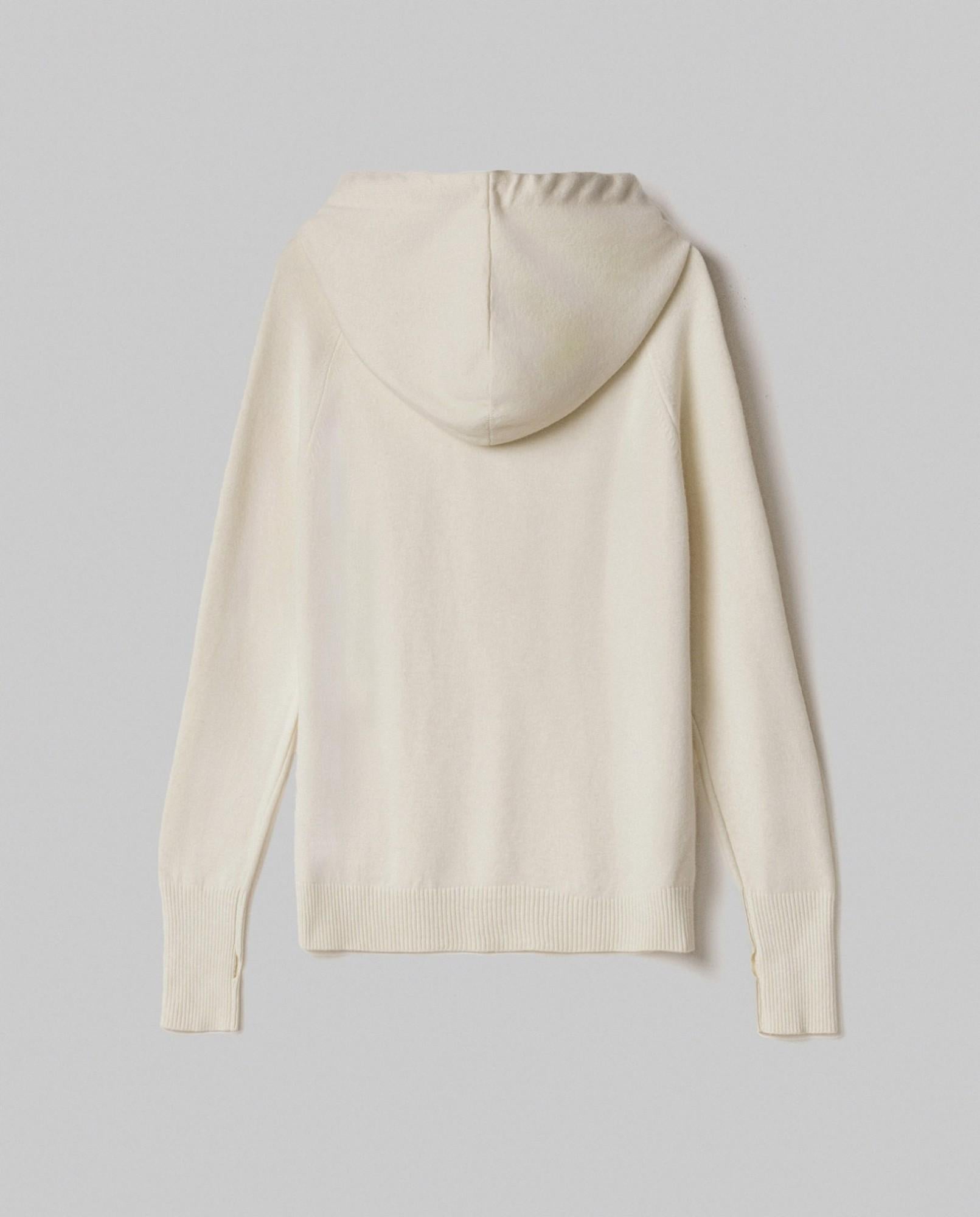 maglia cappuccio raglan con buchi ai polsi bianco burro hinnominate HMABW02120BURRO HINNOMINATE