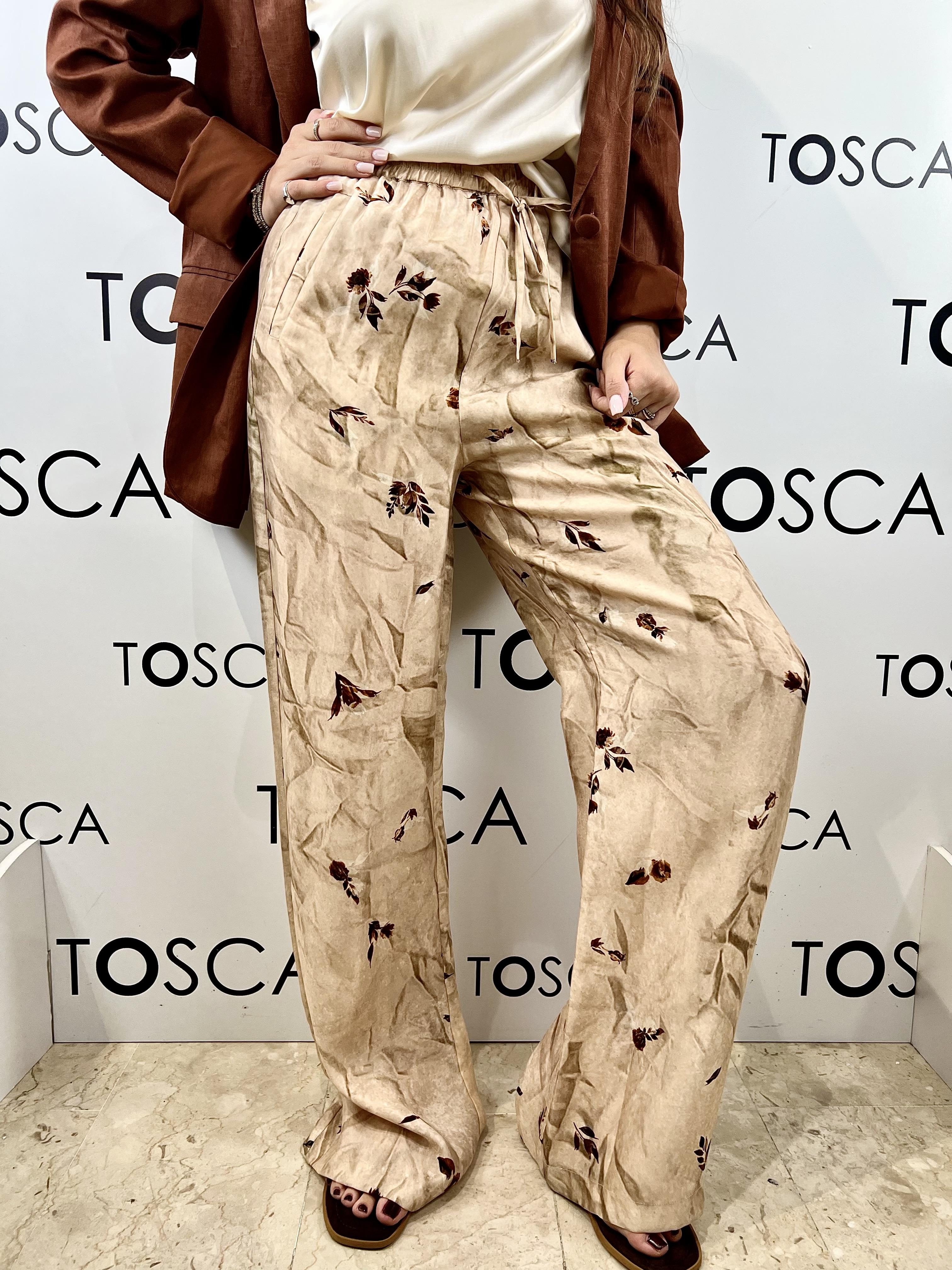 pantaloni con stampa botanica e linea fluida silvian heach
