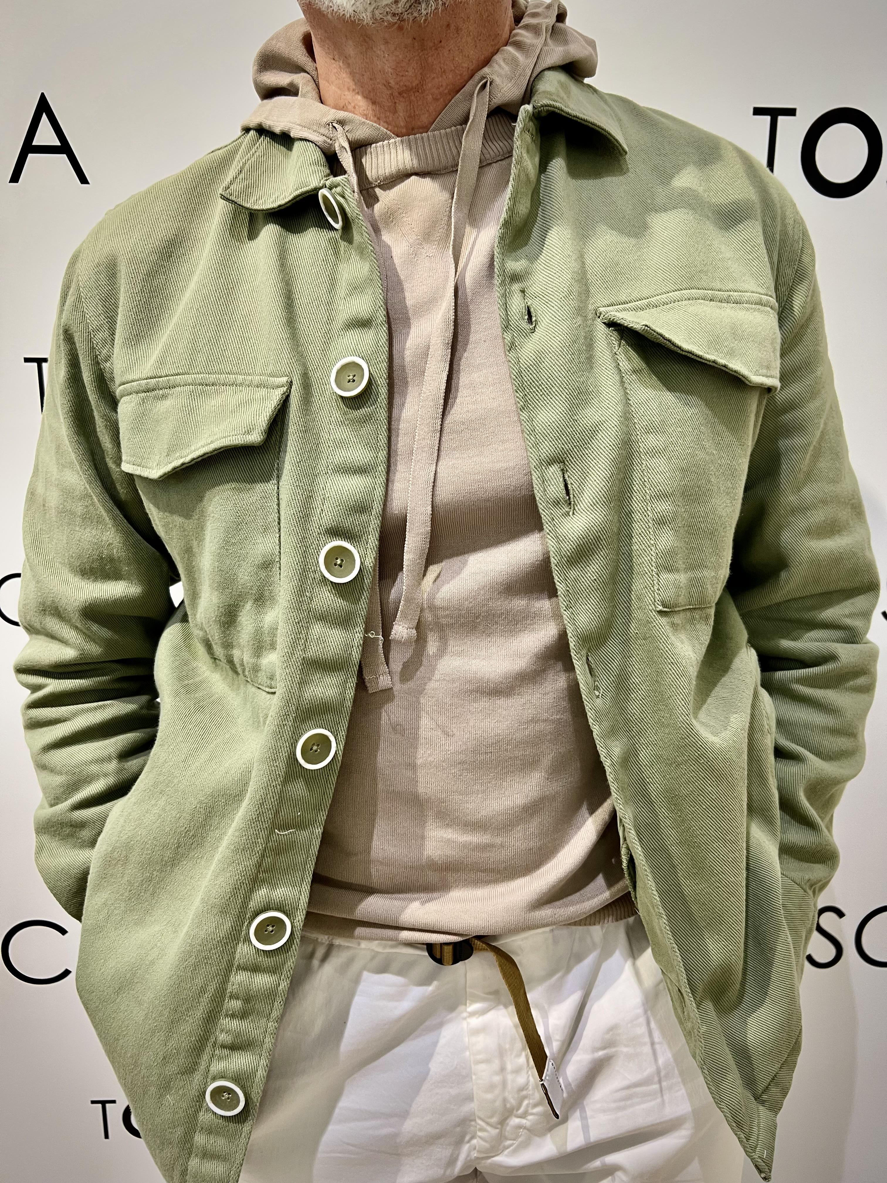 overshirt in cotone hamaki-ho GBE1635HVERDE HAMAKI-HO