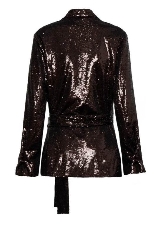 blazer incrociato paillettes silvian heach GPA25483GCMARRONE SILVIAN HEACH