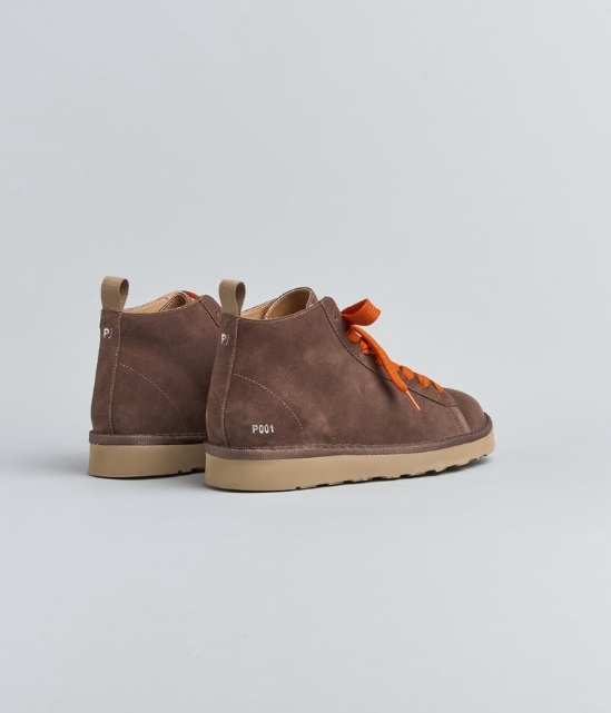 p001 uomo in camoscio foderato in microfibra marrone-arancio bruciato P01 ANKLE BOOT SUEDE FAUX FUR LININGBROWN-BURNT ORANGE PANCHIC