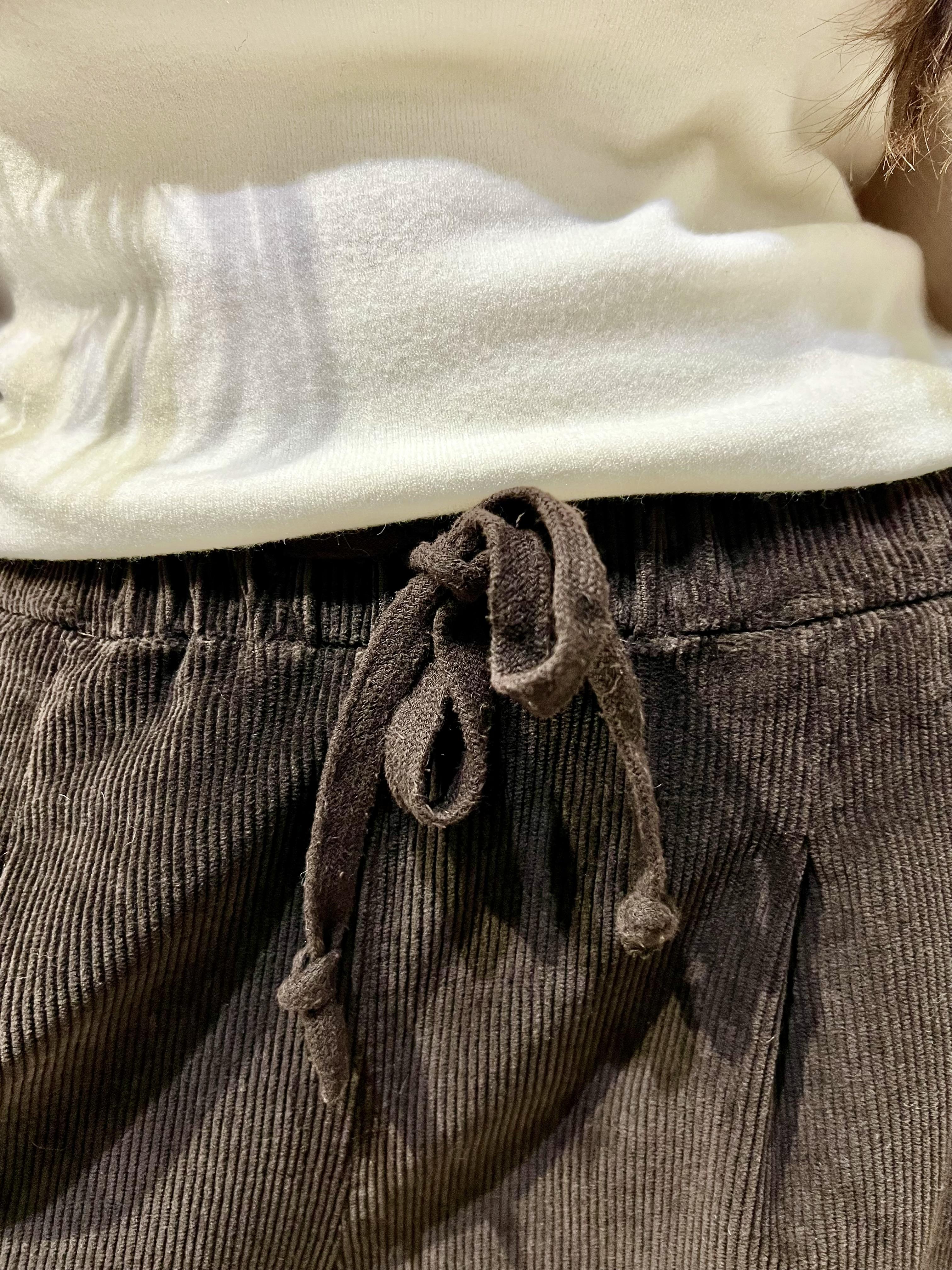 pantapalazzo in velluto a coste WW20416MARRONE WHITE WISE