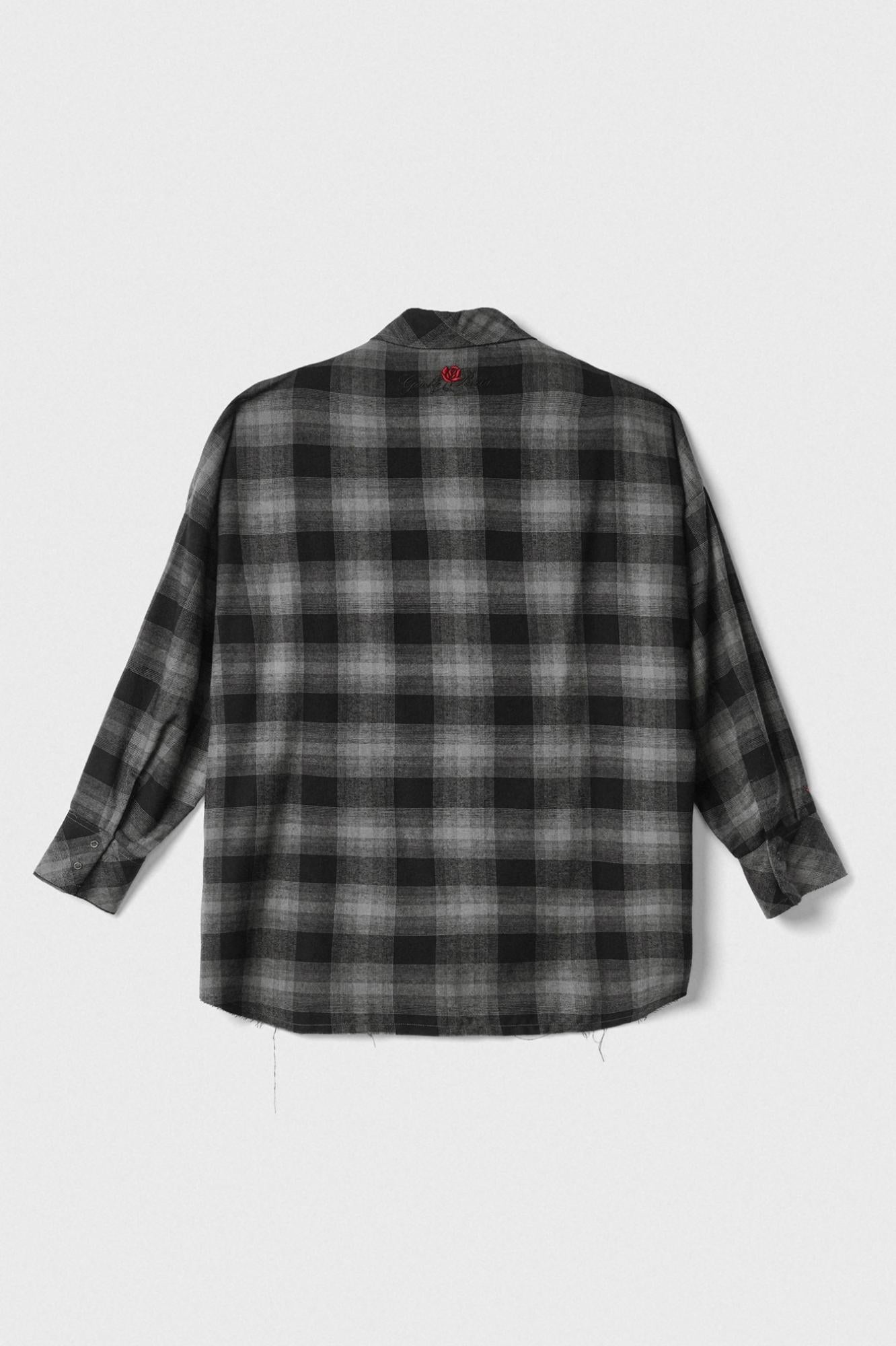 maxi camicia con tasche sul petto grigio ferro gaëlle paris GAABW06804TMTS0144GRIGIO GAELLE