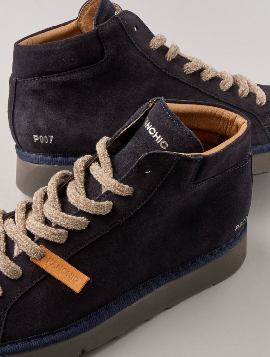 polacchino p007 uomo in nabuck foderato in microfibra blu space P007 ANKLE BOOT NUBUCKSPACE BLUE PANCHIC