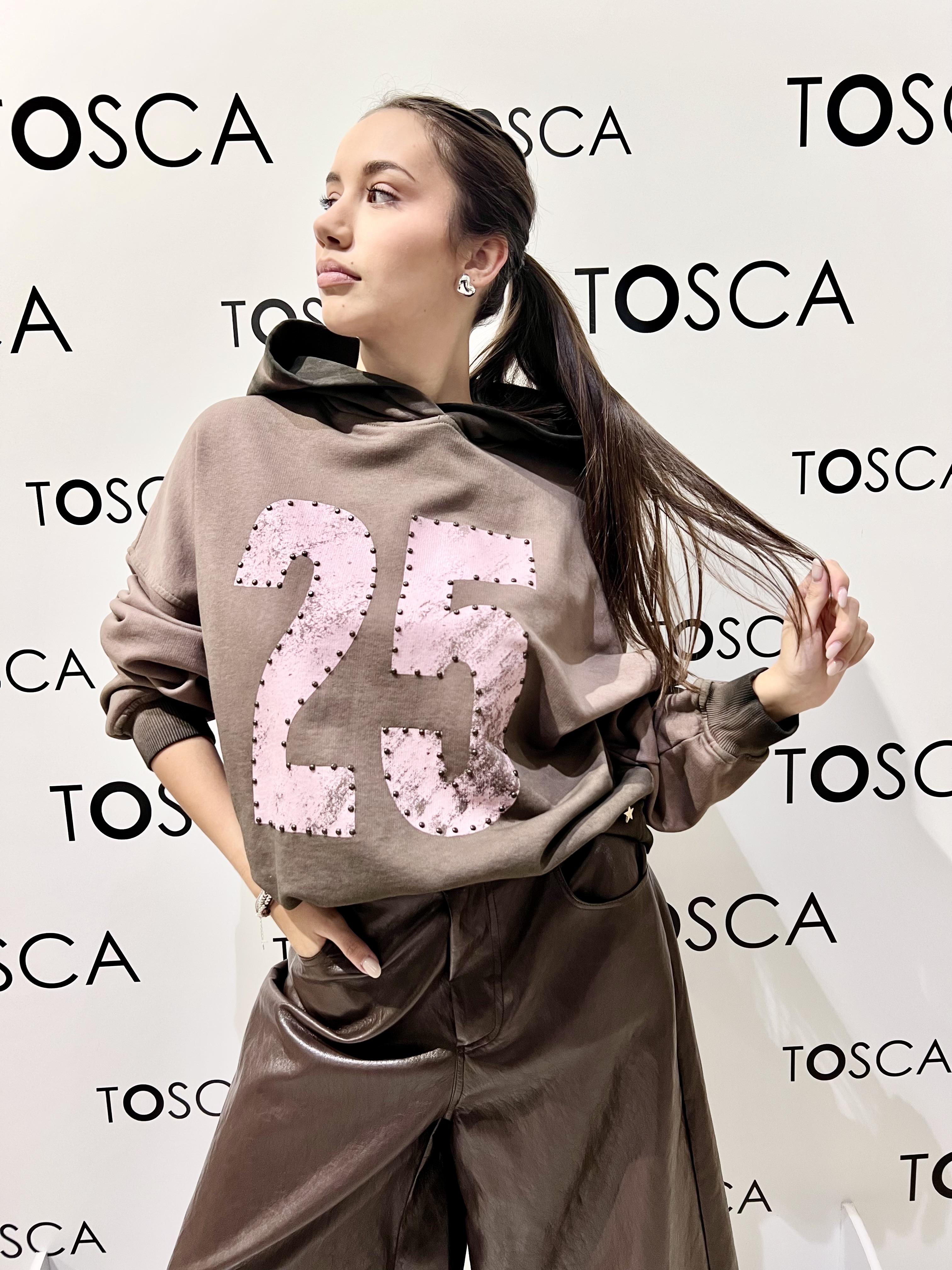 felpa numero e borchie souvenir S38M0533MARRONE SOUVENIR