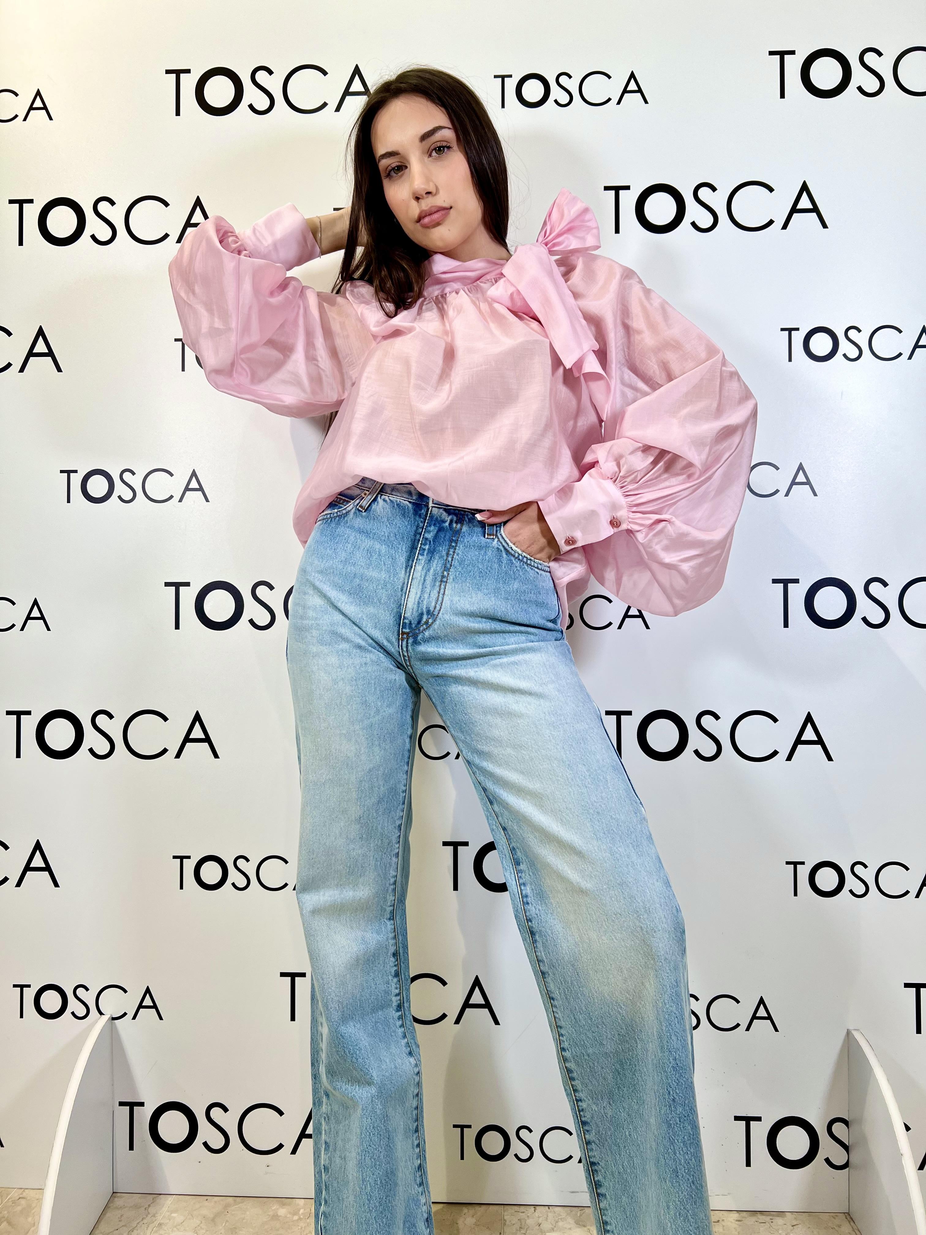 blusa con fiocco vicolo TAB0210ROSA VICOLO