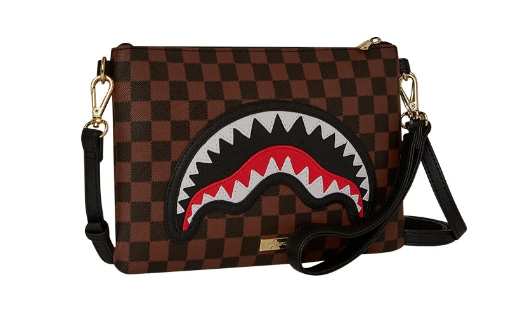 pochette sprayground sawtooth sharks in paris crossover clutch 910B7841NSZMARRONE SPRAYGROUND