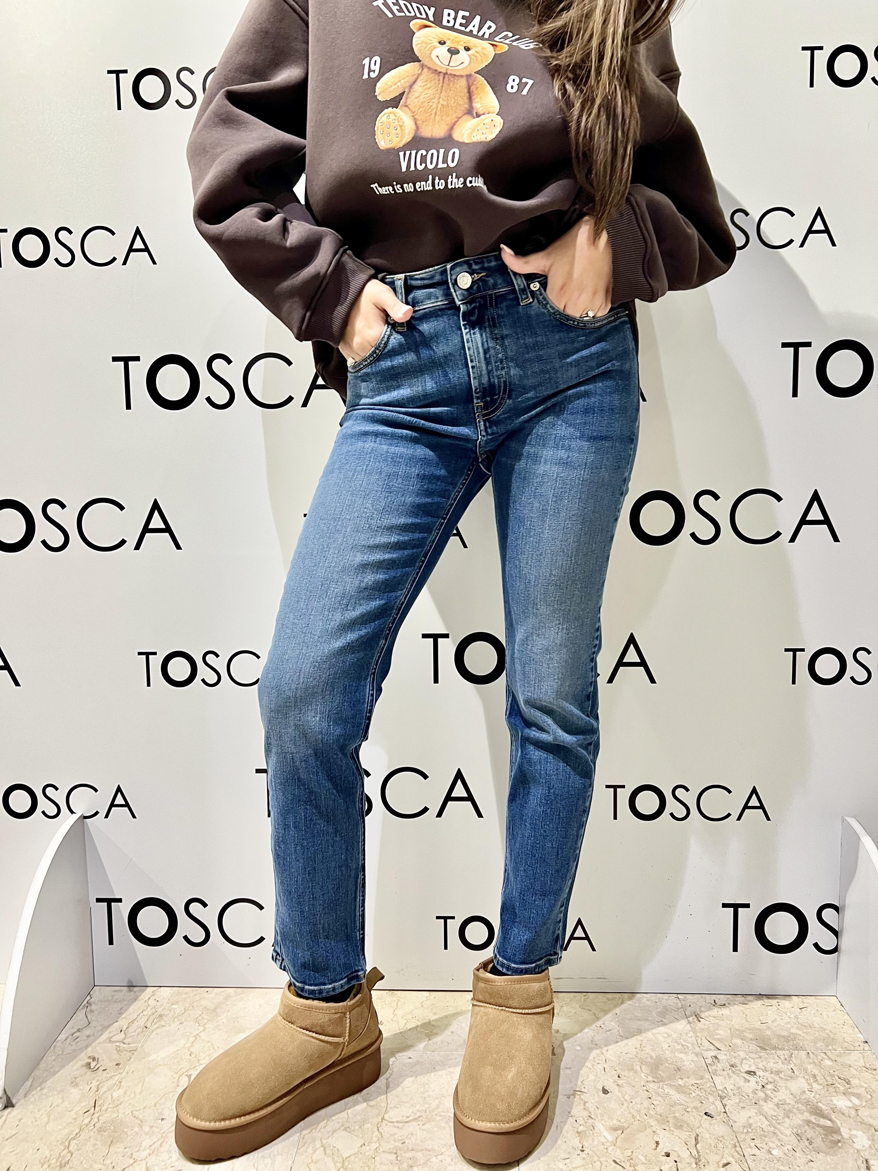 jeans daisy cropped a vita media DF5122DENIM VICOLO