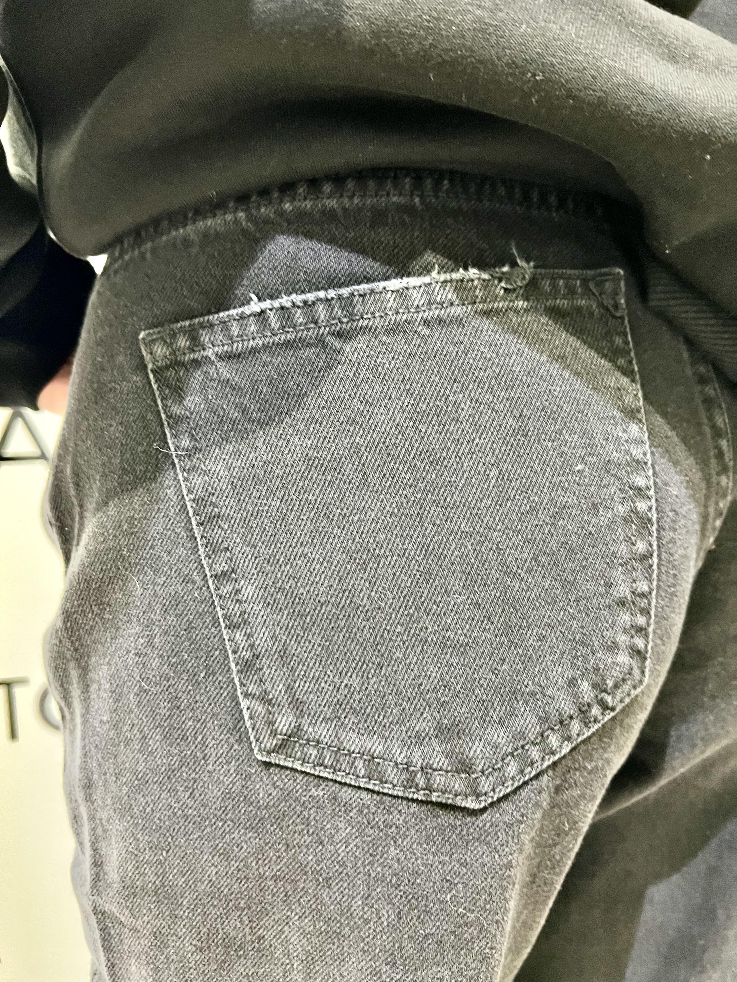 jeans alex a vita regolare. modello cinque tasche. gamba larga extra lunga DF5091NERO VICOLO