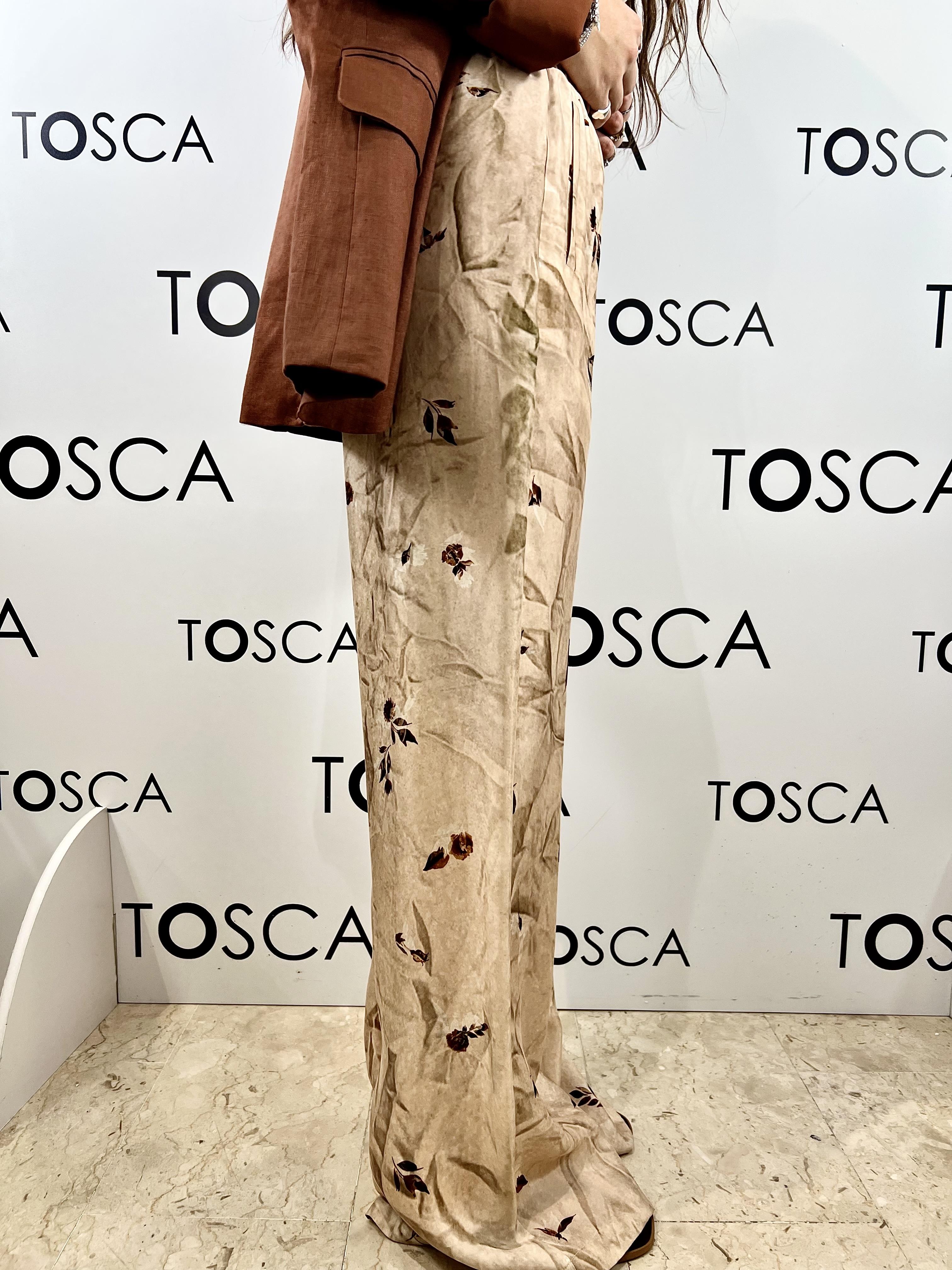 pantaloni con stampa botanica e linea fluida silvian heach