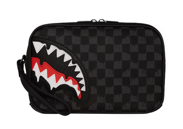 pochette sprayground dripping sharks in paris toiletry brick 910B7968NSZMARRONE SPRAYGROUND