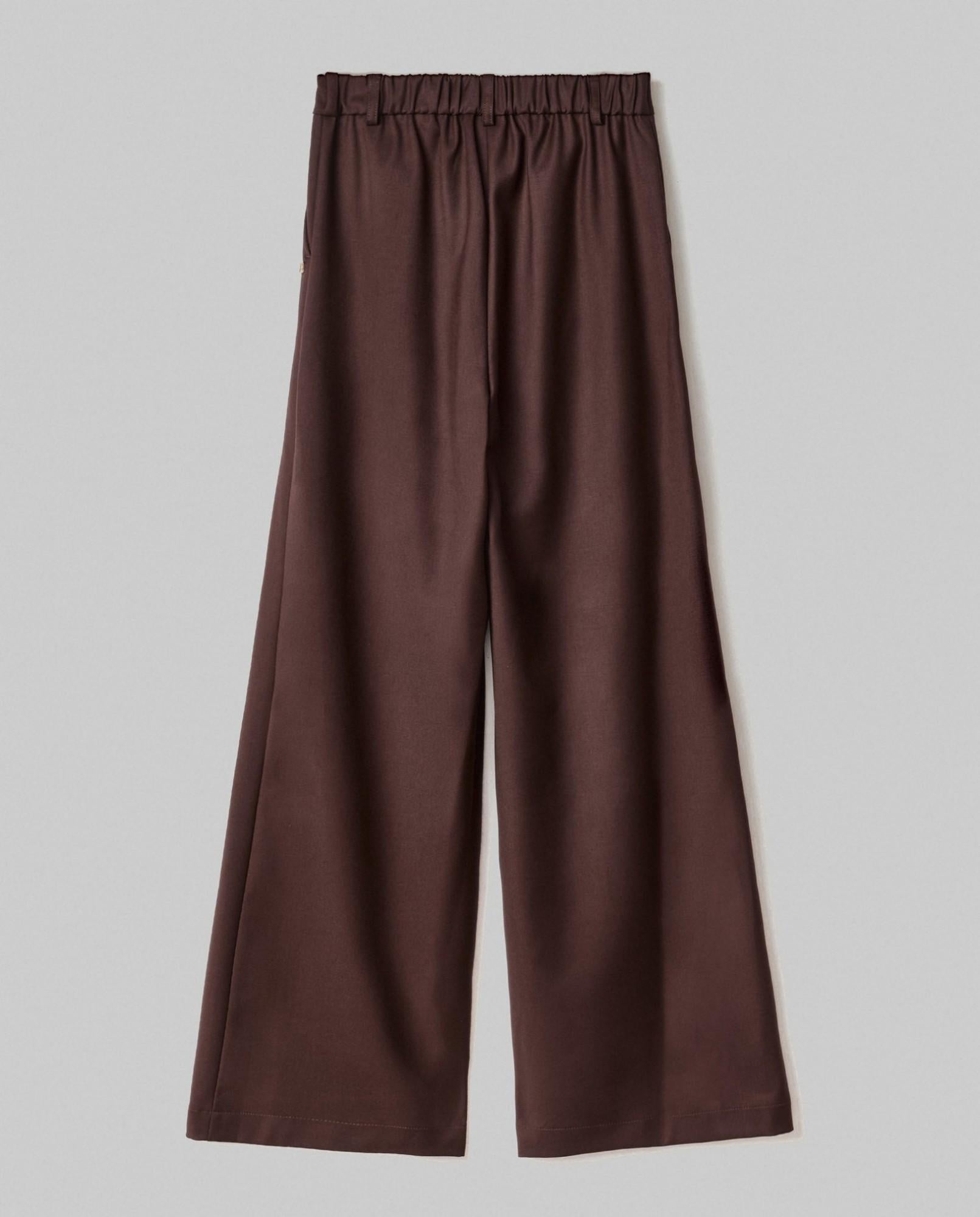 pantalone over in twill con pences e elastico sul dietro hinnominate HMABW02219TMTS0172MARRONE HINNOMINATE