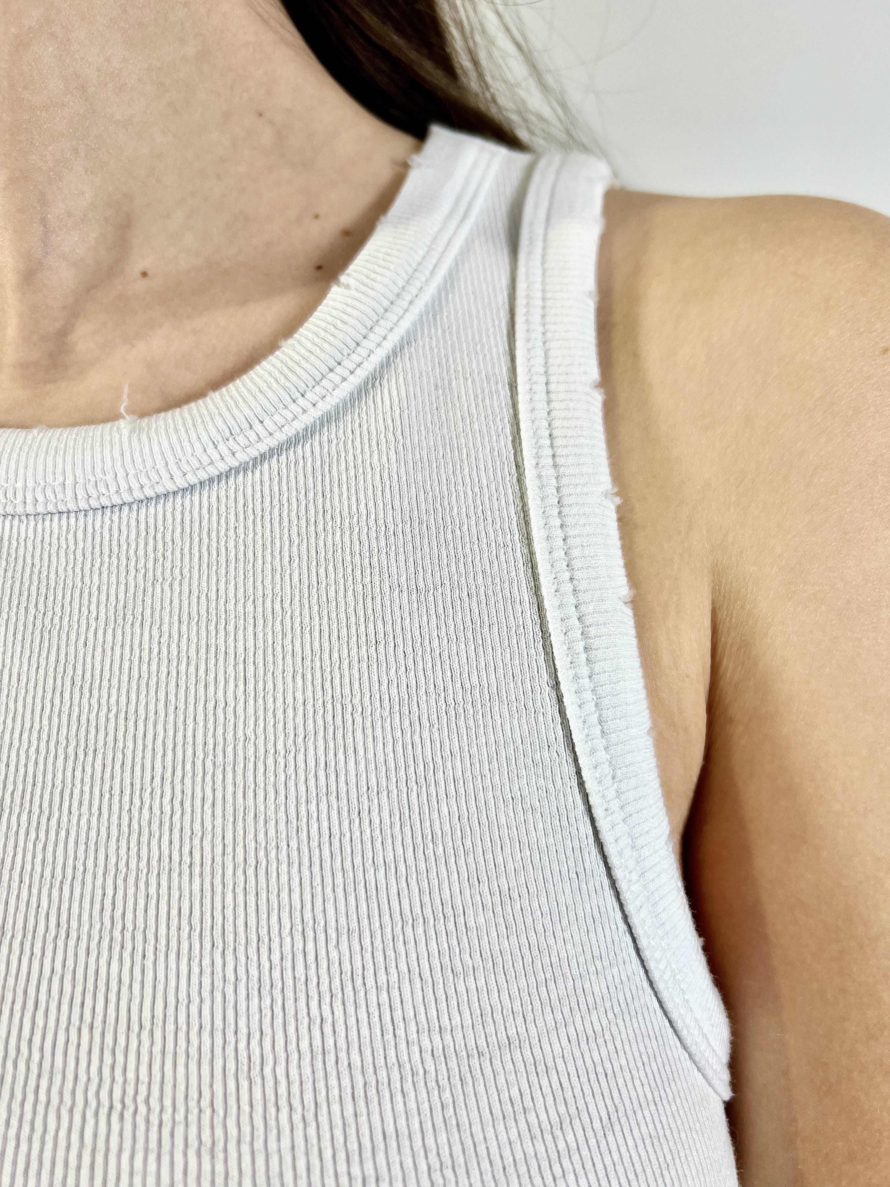 canotta a costine con rotture silvian heach GPP26312CNBIANCO SILVIAN HEACH