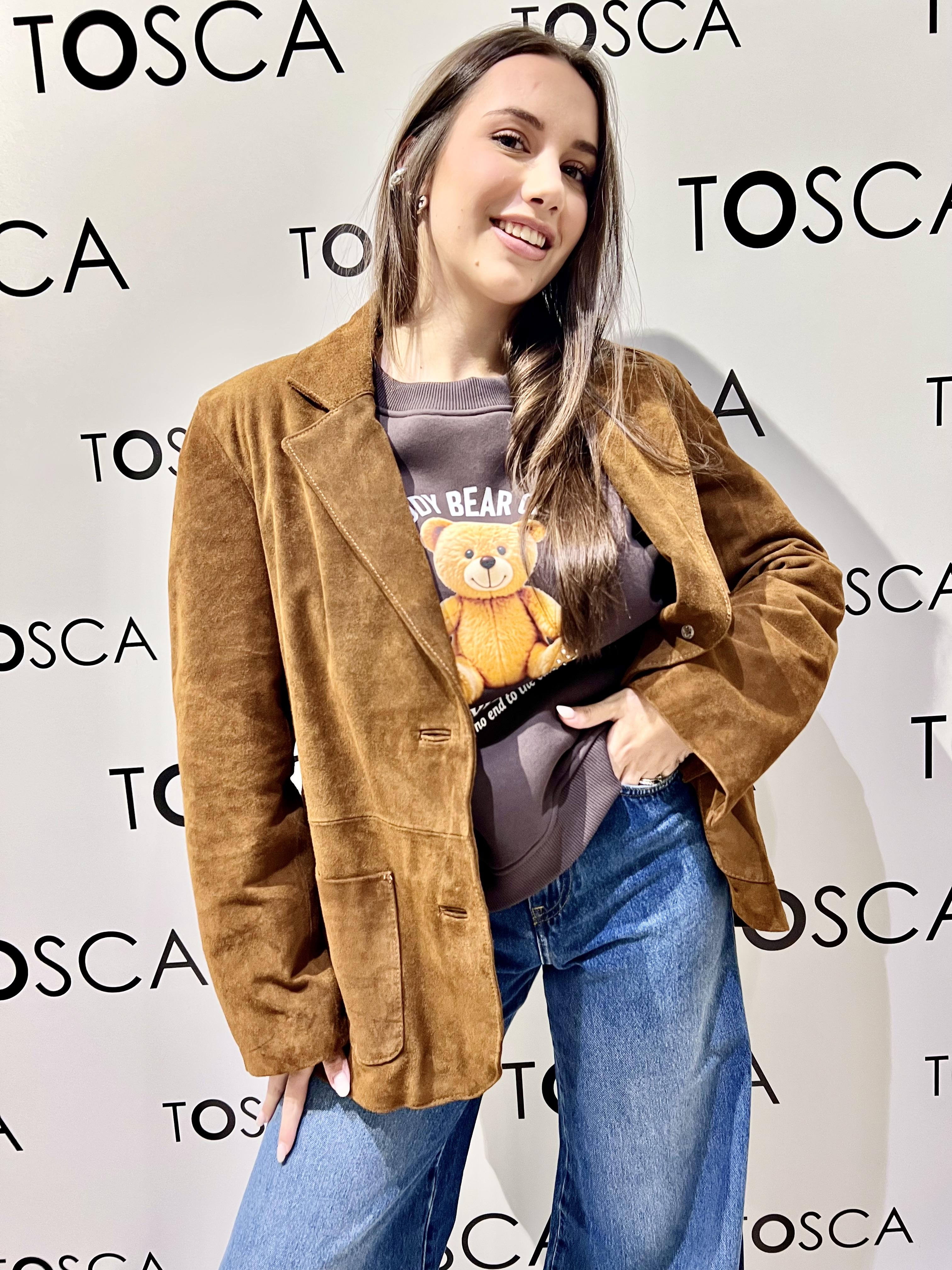 giacca over in camoscio TF0268MARRONE VICOLO