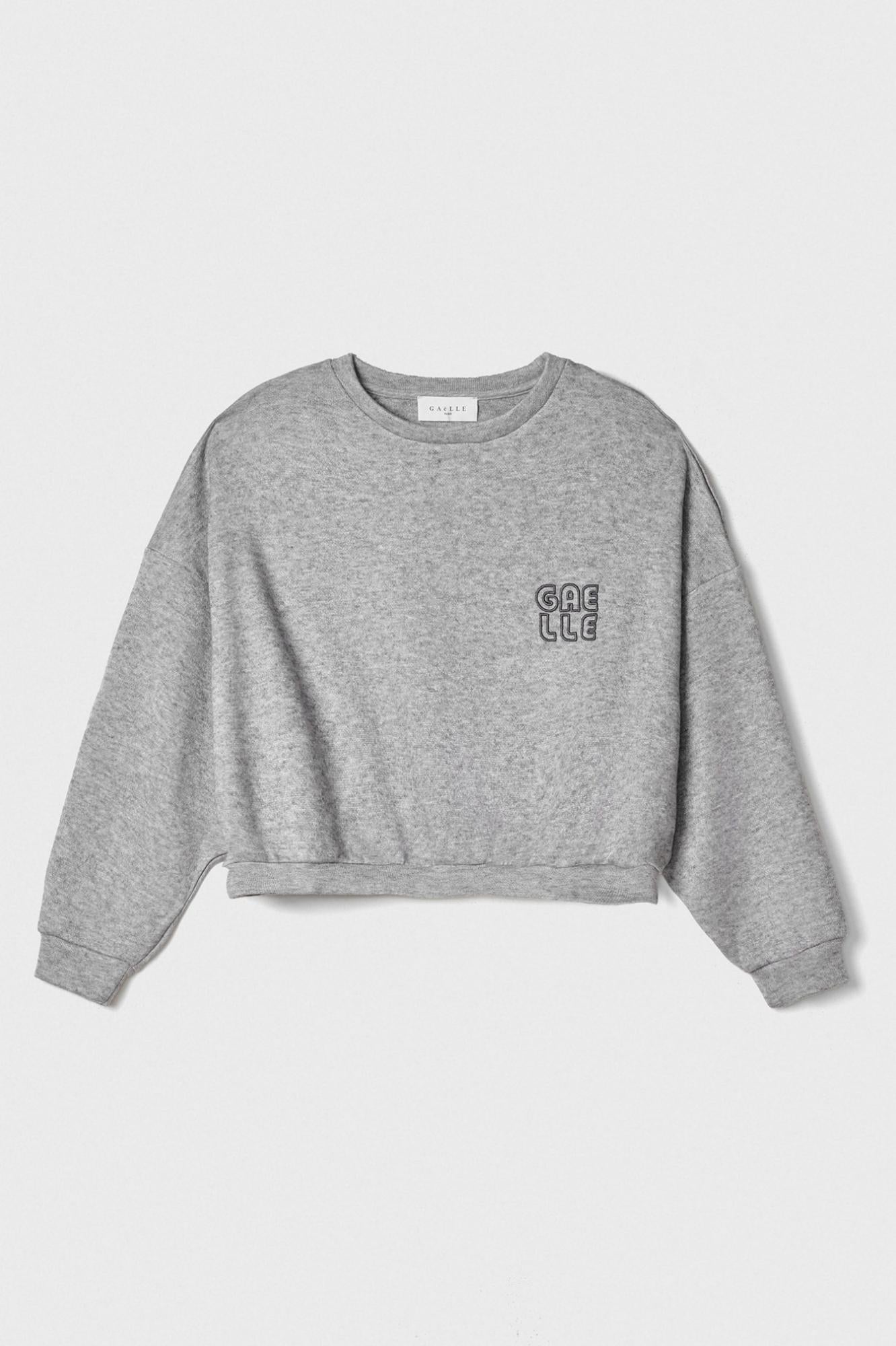 felpa paricollo in maglia con personalizzazione GAABW07655TMTM0019GRIGIO GAELLE