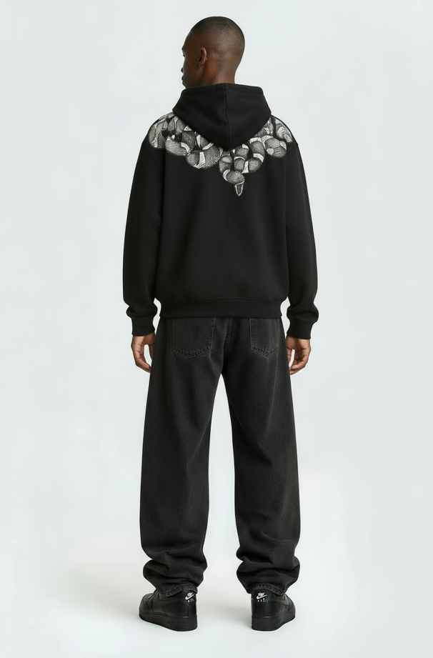 hoodie mant stampa serpenti F5CAMASH042NERO COUNTY OF MILAN MARCELO BURLON