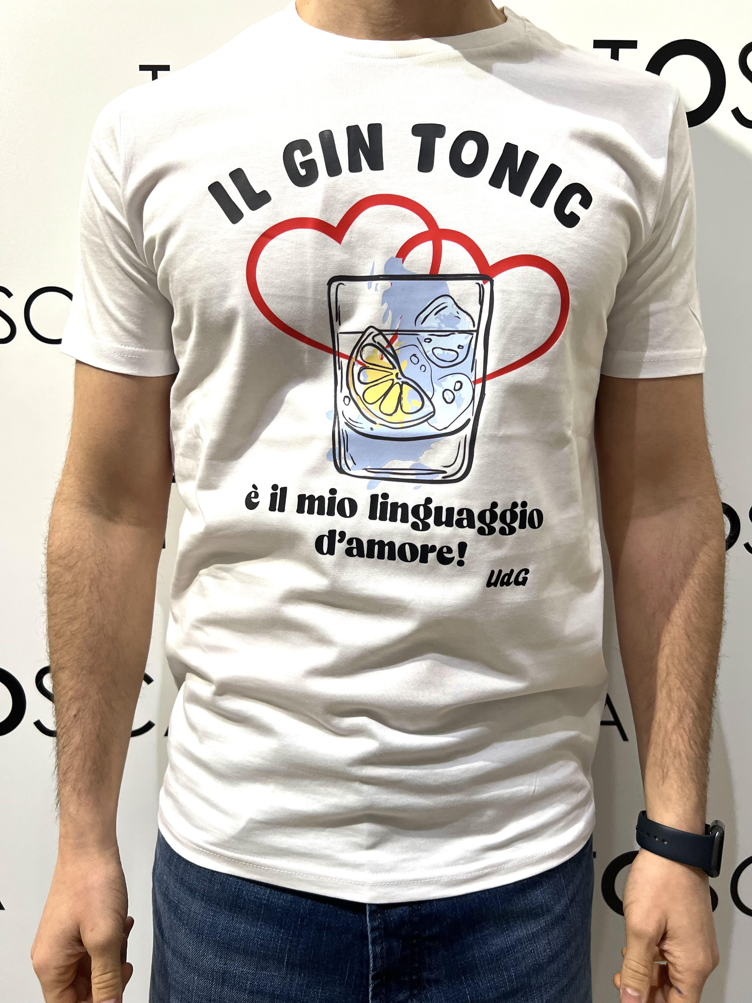 gin t-shirtil gin tonic è il mio linguaggio d'amore GIN T-SHIRTIL GT È IL MIO MESSAGGIO DAMOBIANCO HICONIKA