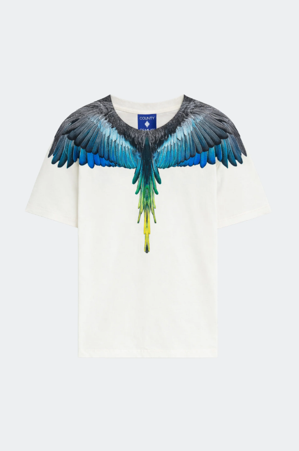 t-shirt con stampa ali county of milan S6CMMATH022OFF WHITE COUNTY OF MILAN MARCELO BURLON