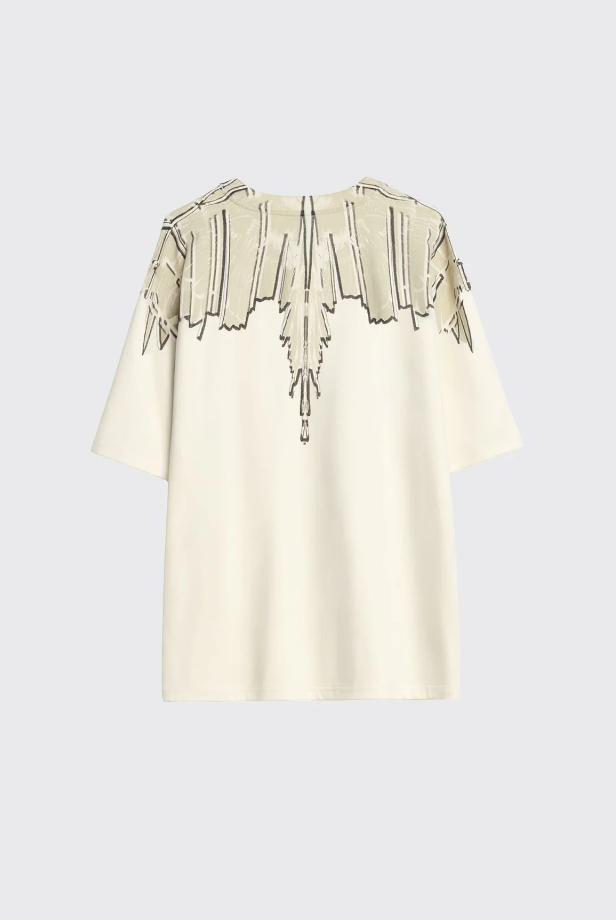 t-shirt con stampa ali county of milan S6CMMATH021OFF WHITE COUNTY OF MILAN MARCELO BURLON
