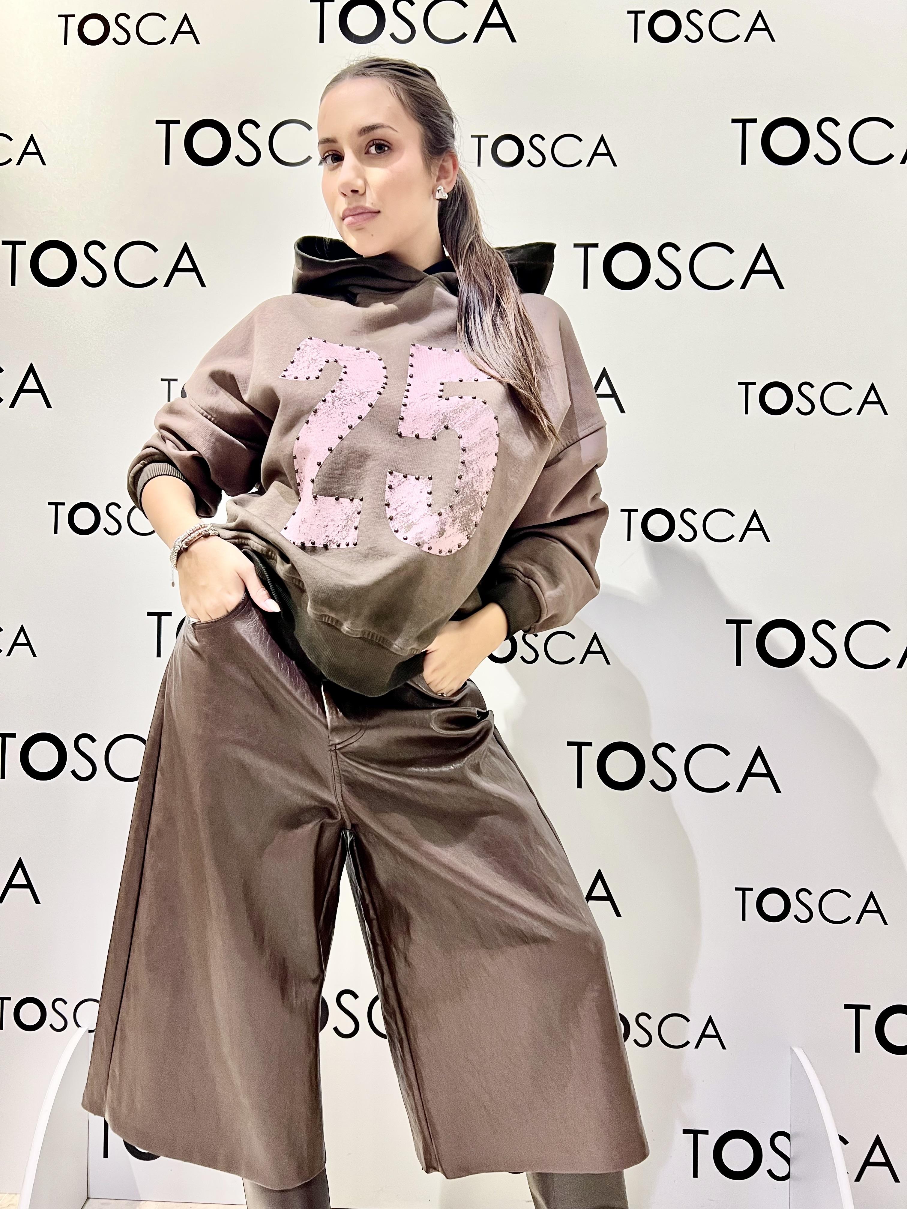 felpa numero e borchie souvenir S38M0533MARRONE SOUVENIR