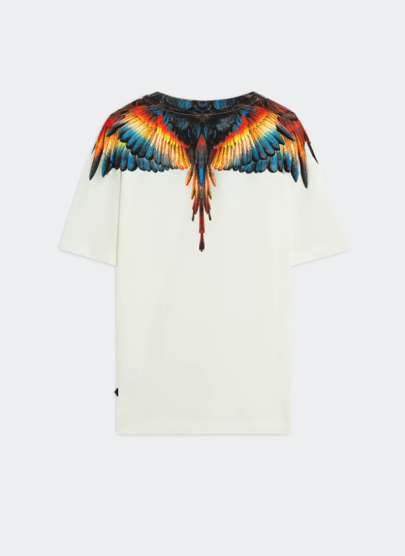 jersey t-shirt stampa aquila F5CAMATH023CREMA COUNTY OF MILAN MARCELO BURLON