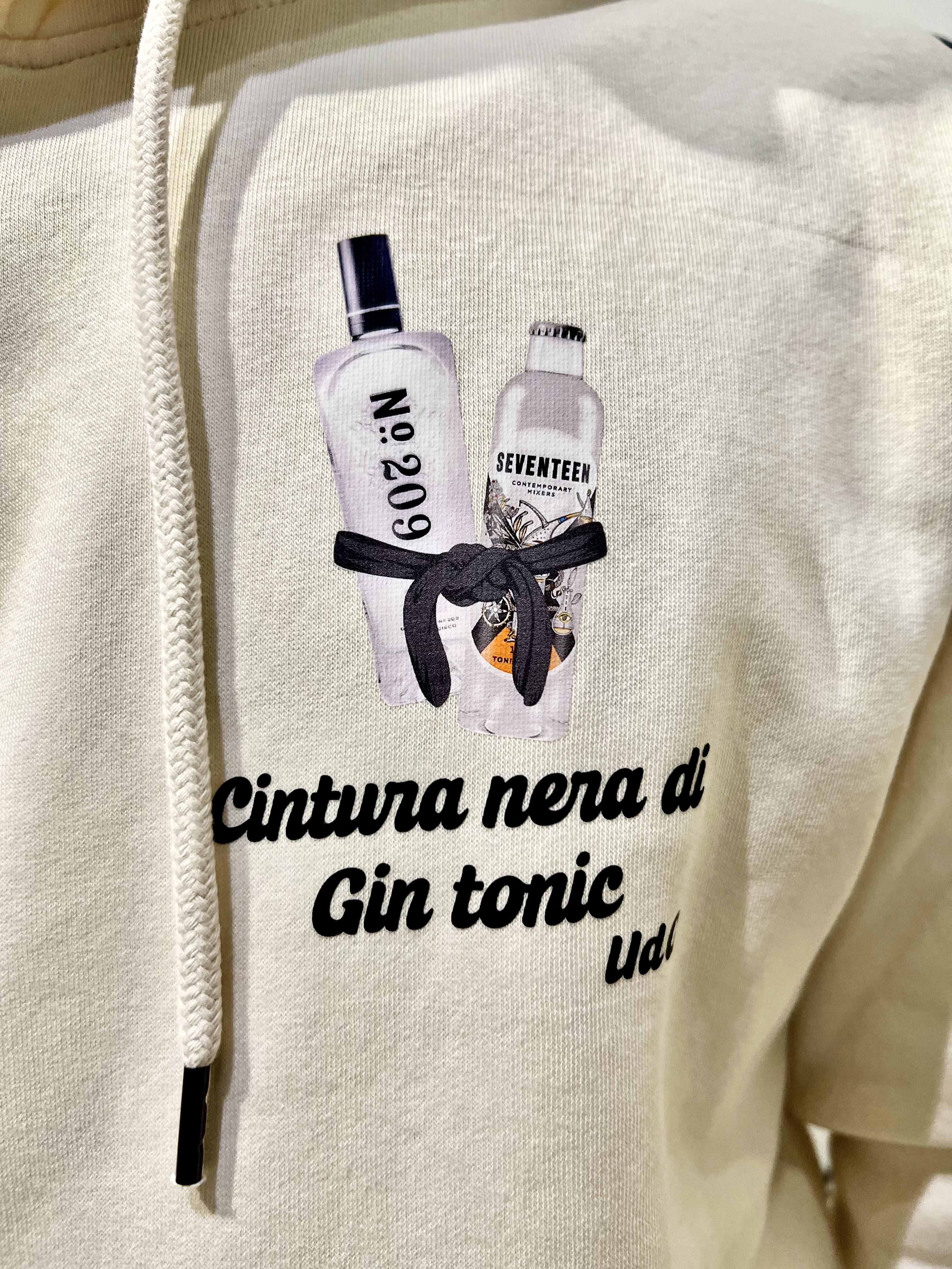 felpa gin tonic cintura nera FELPA GIN TONICCINTURA NERA DI GIN TONICOFF WHITE HICONIKA